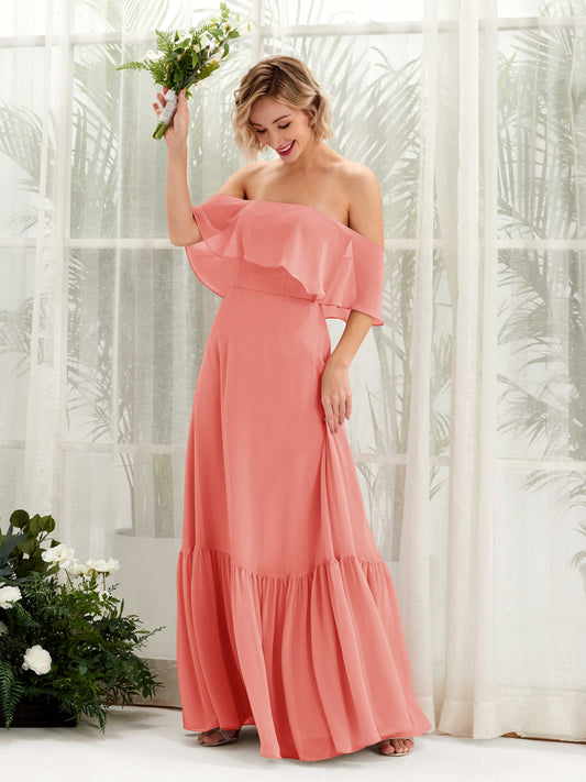 Joie Peach Pink Off Shoulder Maxi Dress