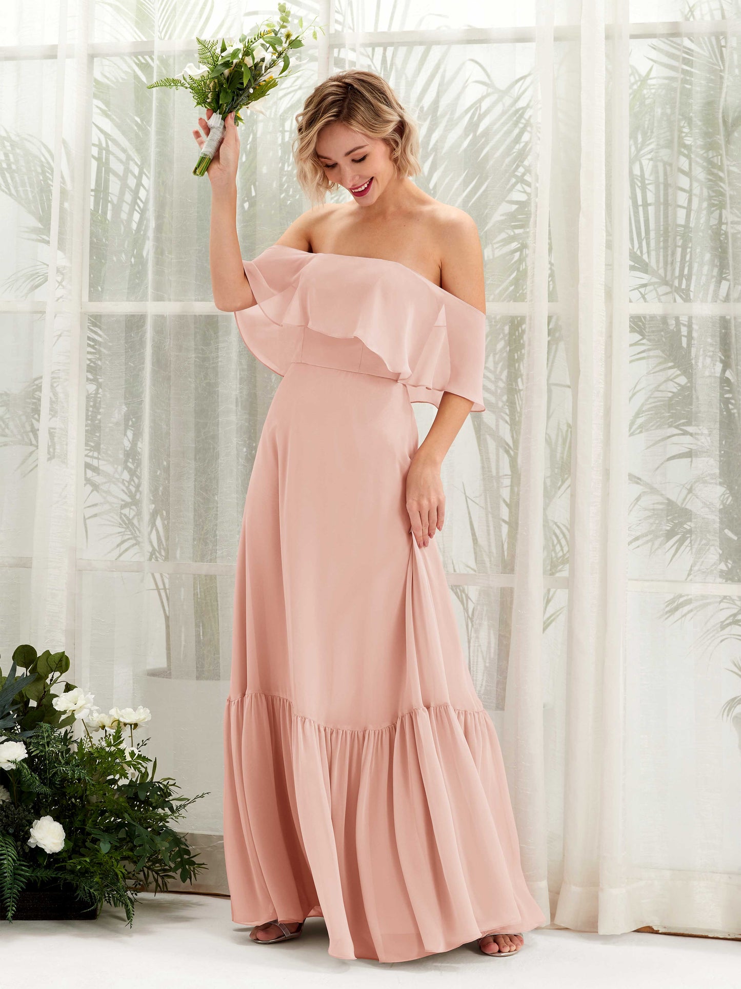 Joie Pearl Pink Off Shoulder Maxi Dress