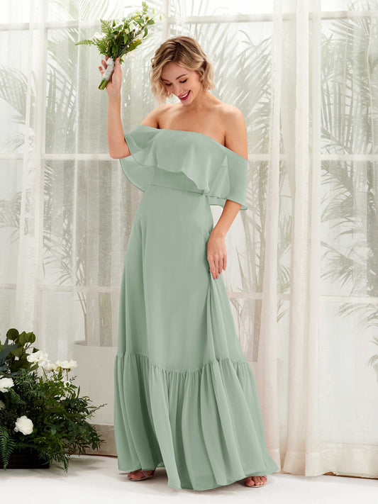 Joie Sage Green Off Shoulder Maxi Dress