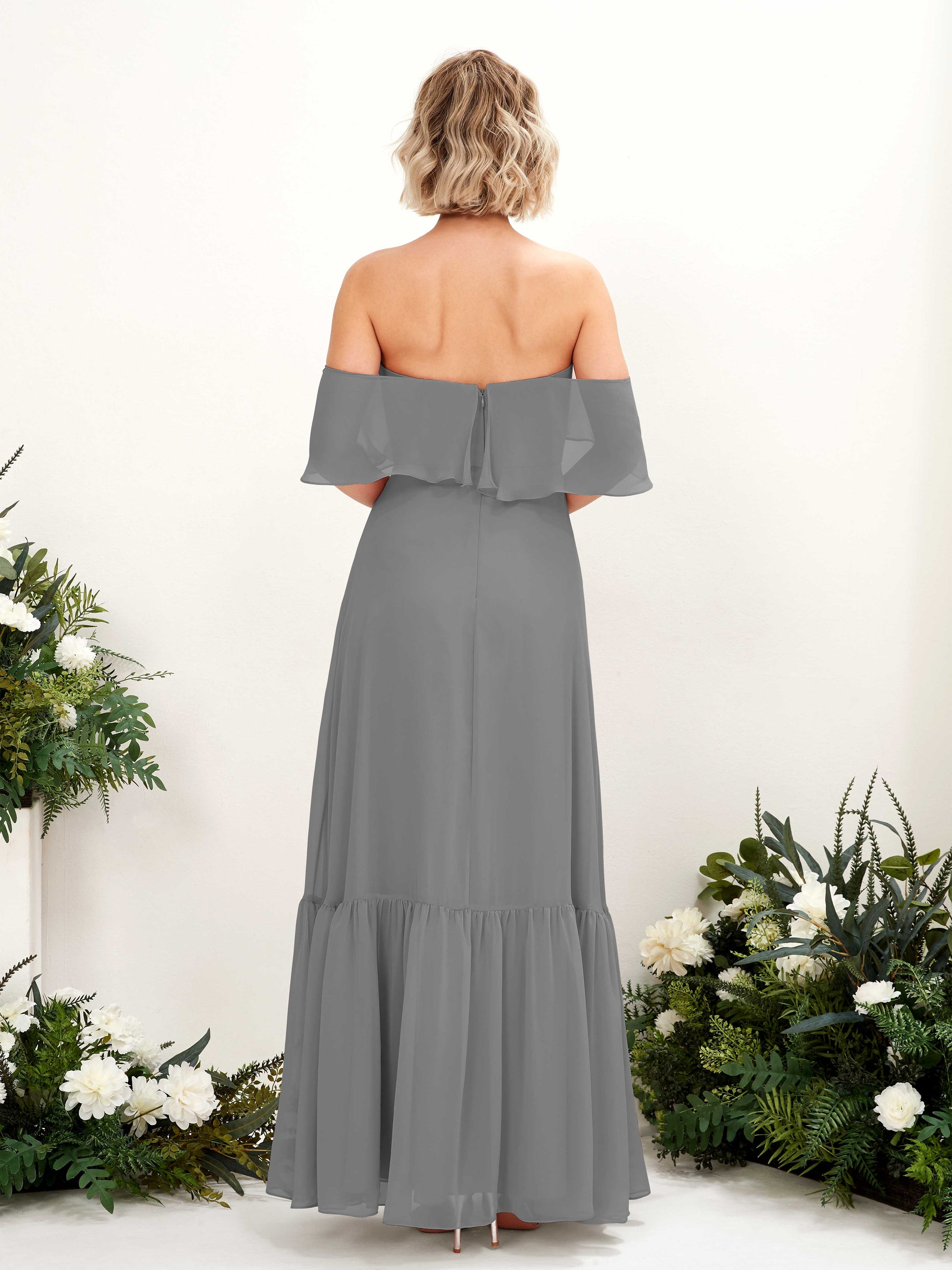 Joie Steel Gray Off Shoulder Maxi Dress