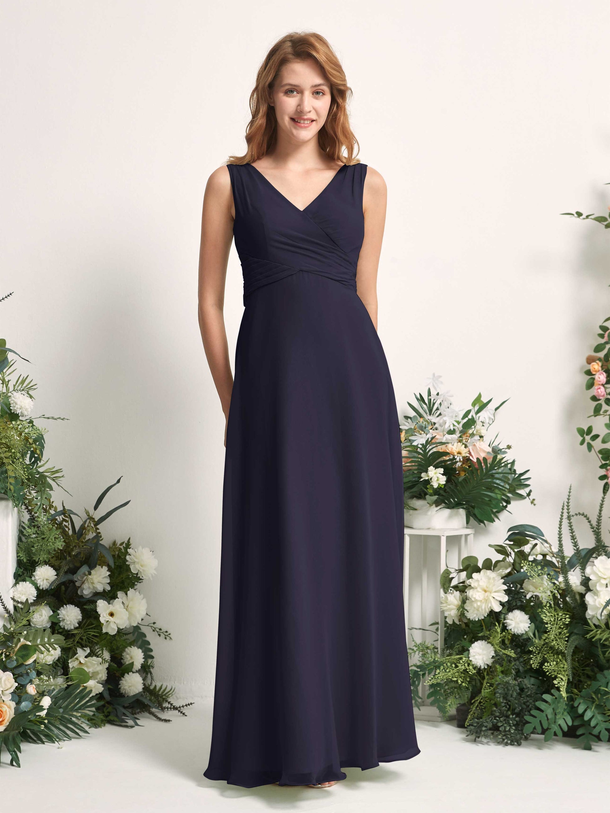 June Dark Navy Sleeveless Maxi Dress