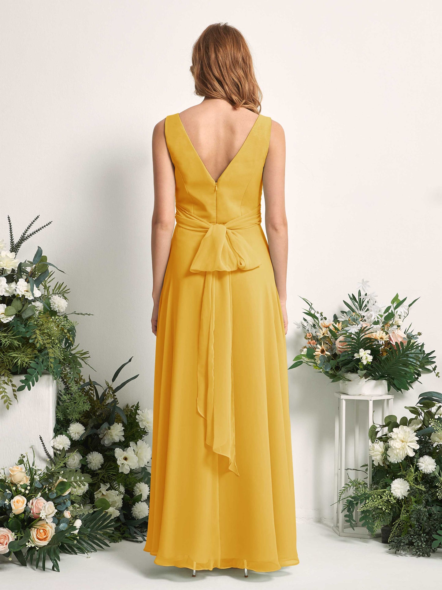 June Mustard Yellow Sleeveless Maxi Dress