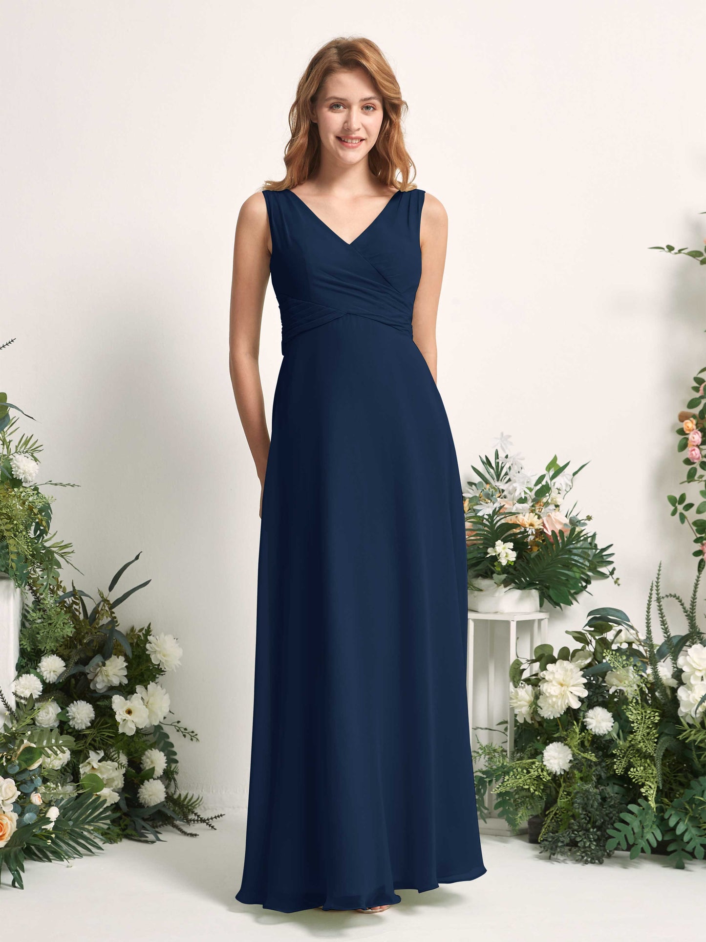 June Navy Sleeveless Maxi Dress