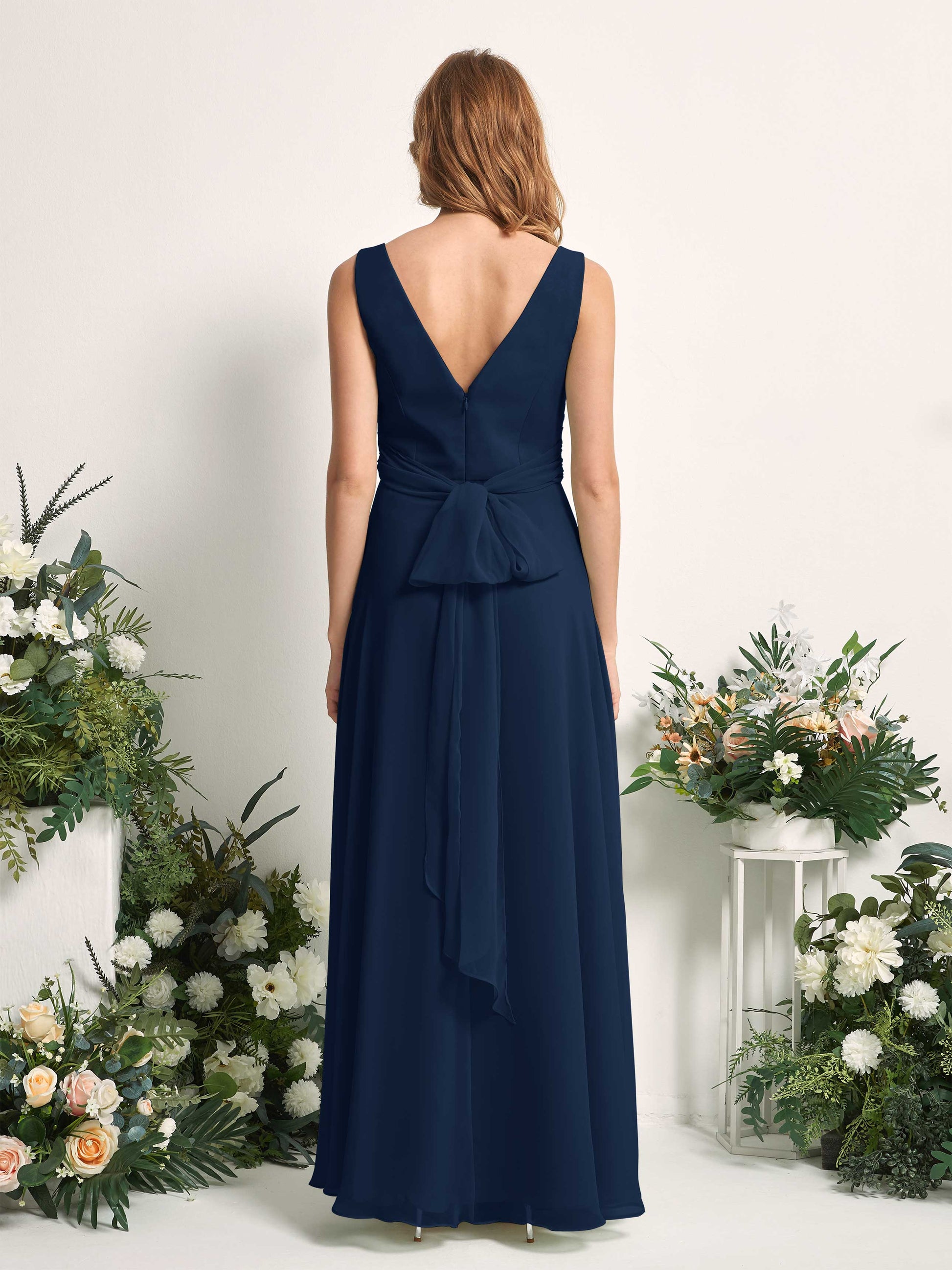 June Navy Sleeveless Maxi Dress