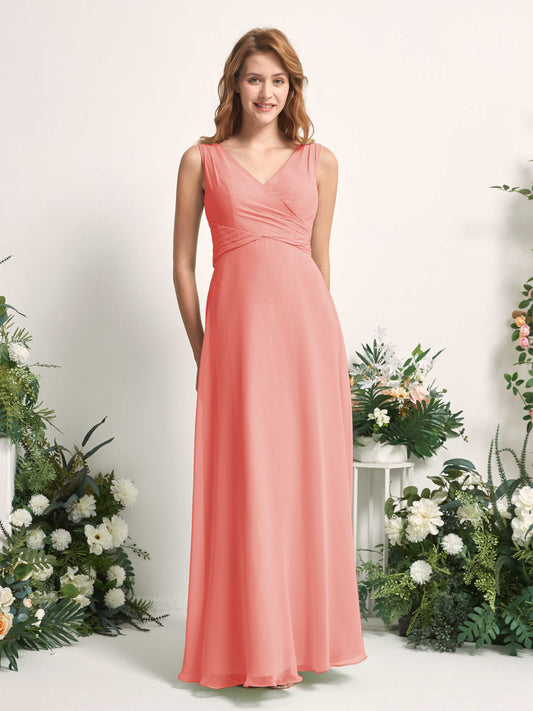 June Peach Pink Sleeveless Maxi Dress