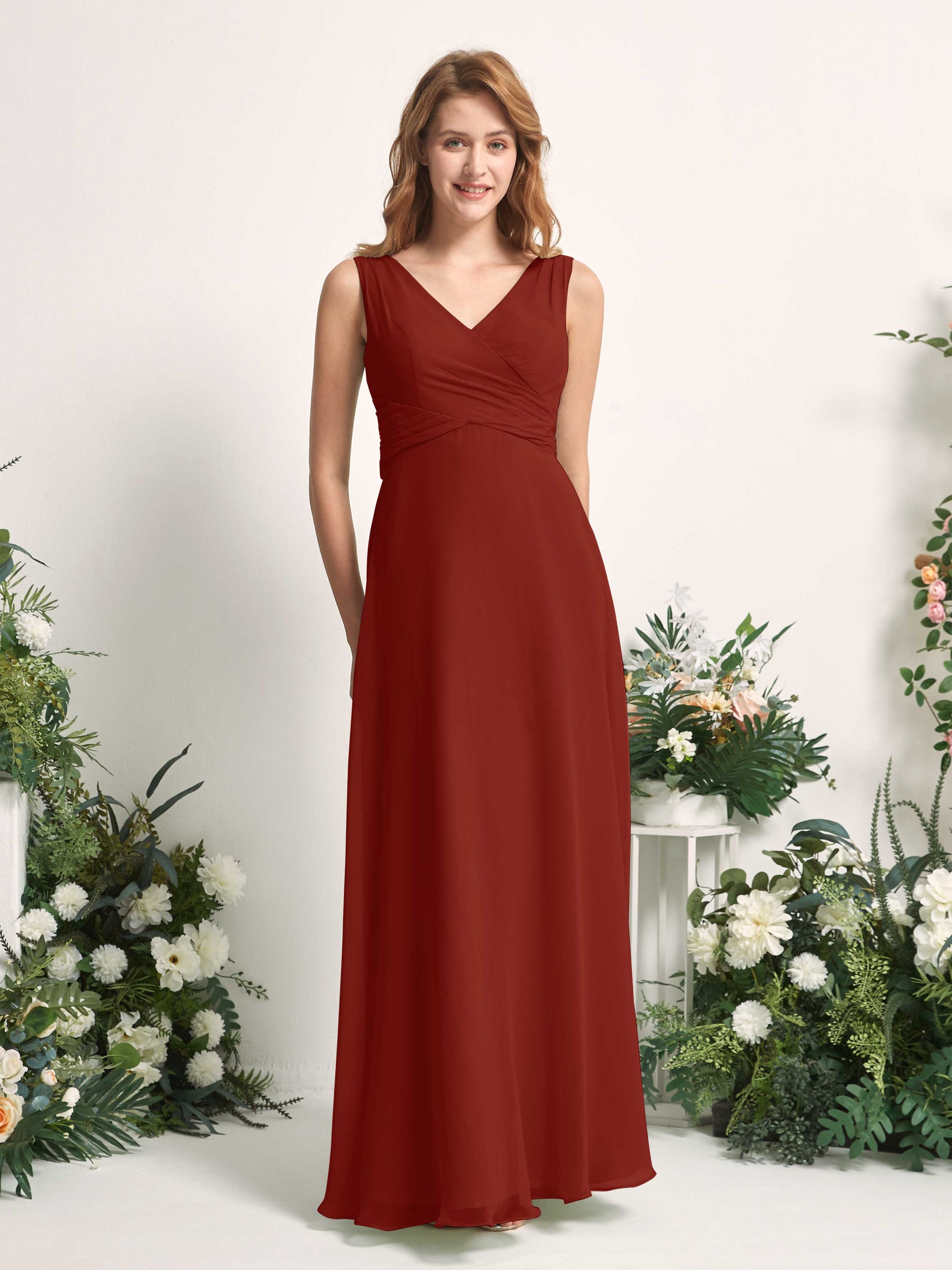 June Rust Sleeveless Maxi Dress