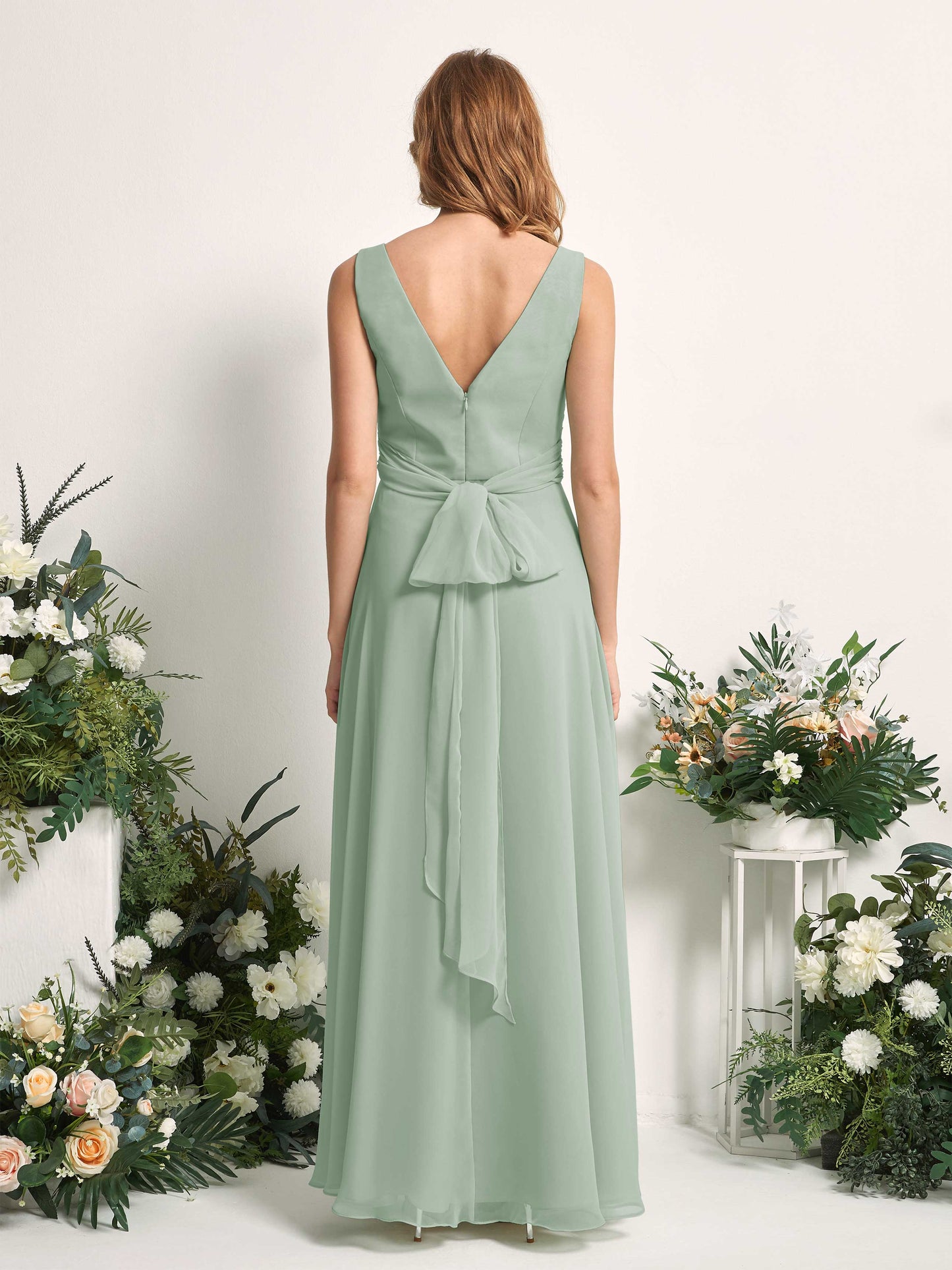 June Sage Green Sleeveless Maxi Dress