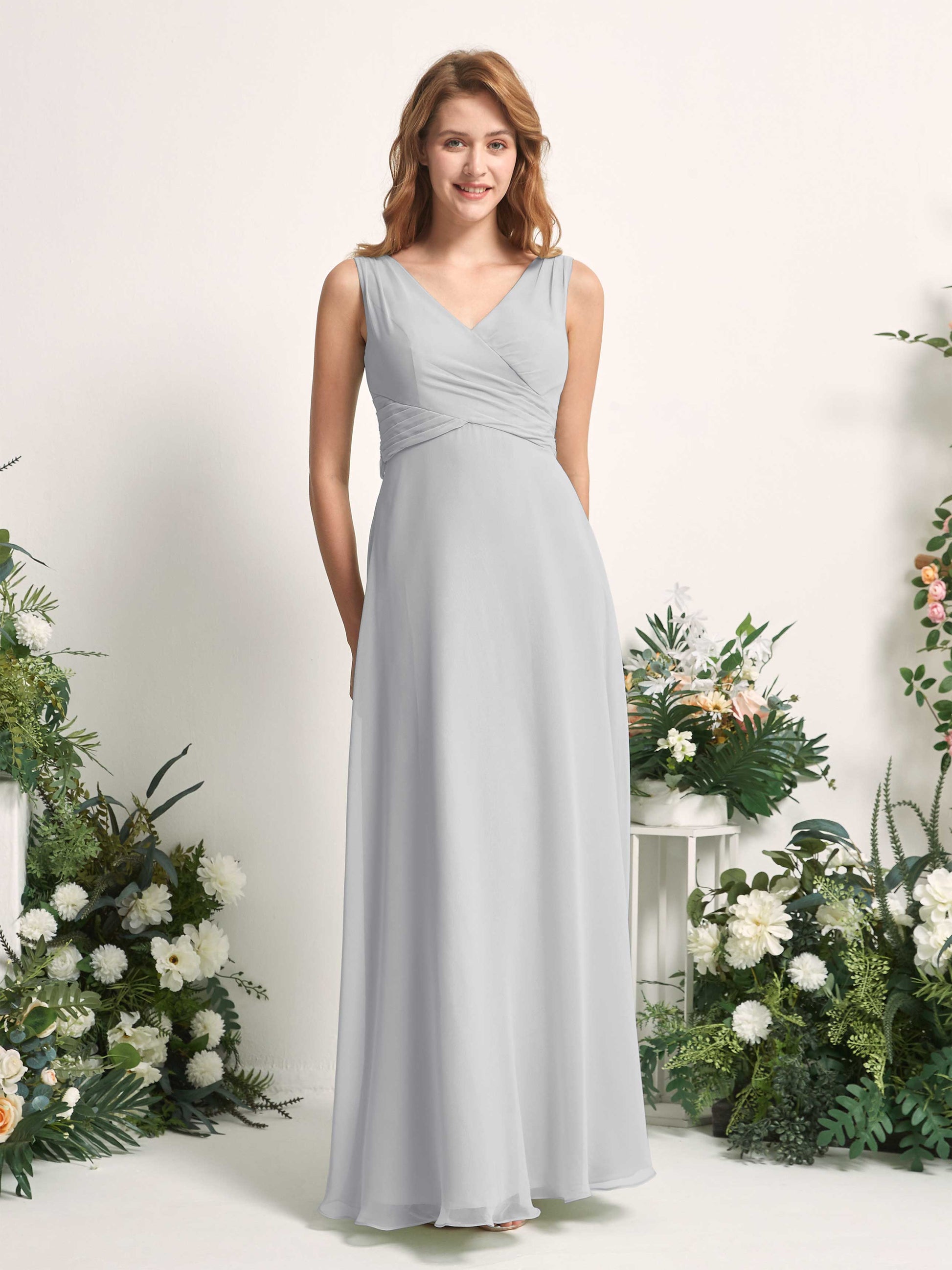 June Silver Sleeveless Maxi Dress