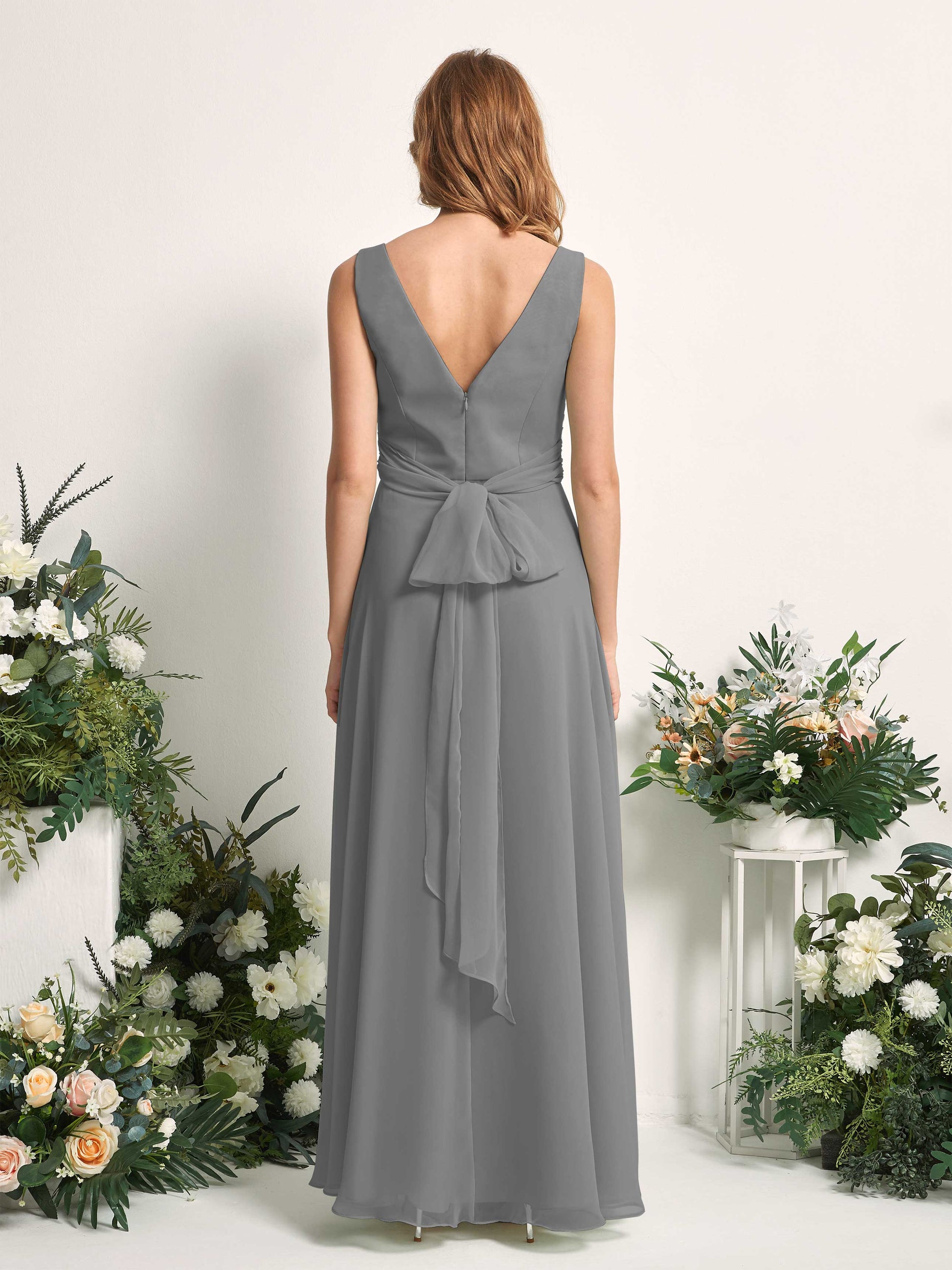 June Steel Gray Sleeveless Maxi Dress