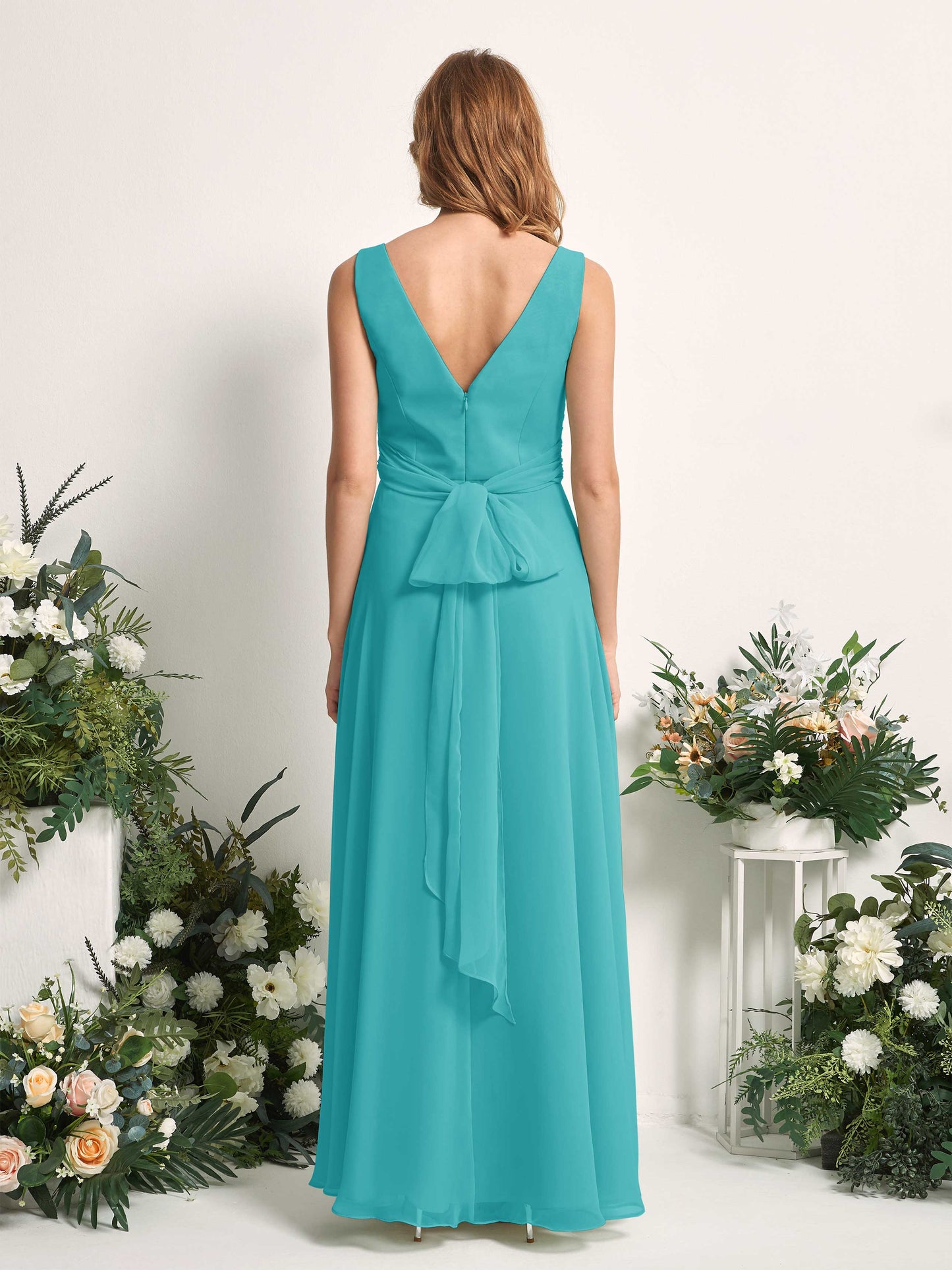 June Turquoise Sleeveless Maxi Dress