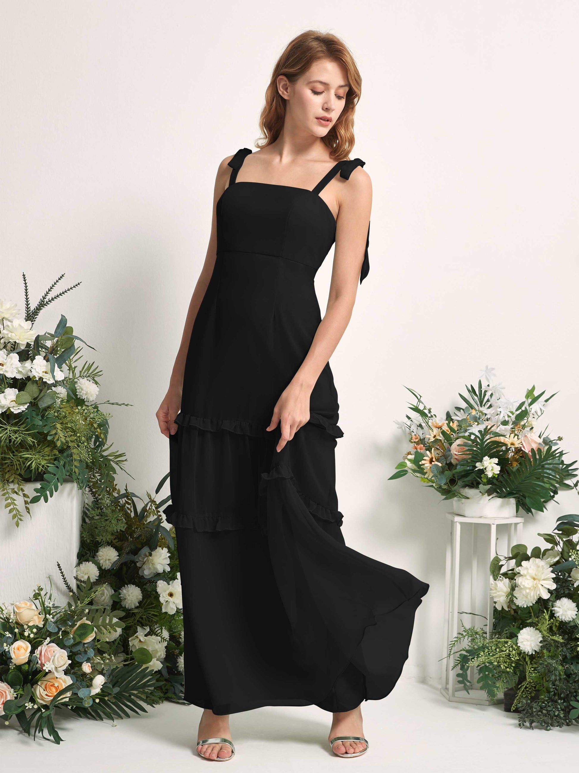 Kaiya Black Sleeveless Maxi Dress