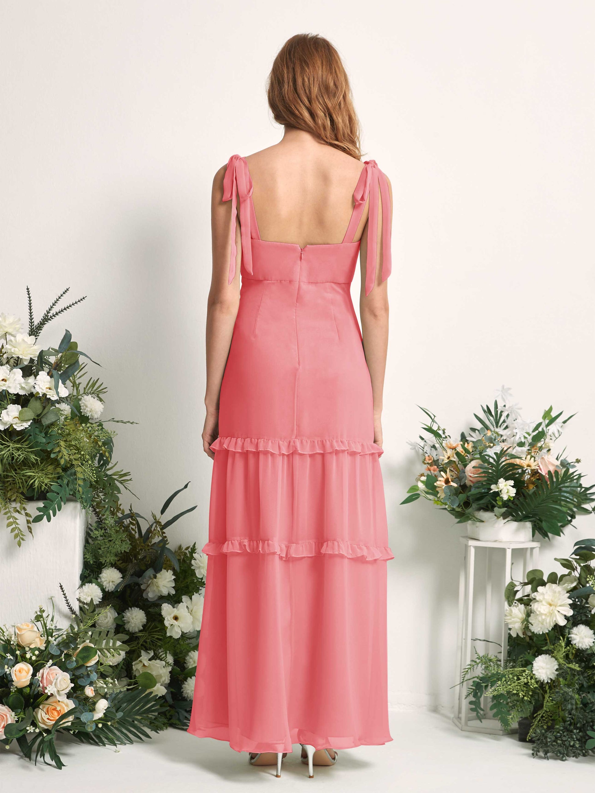 Kaiya Coral Pink Sleeveless Maxi Dress