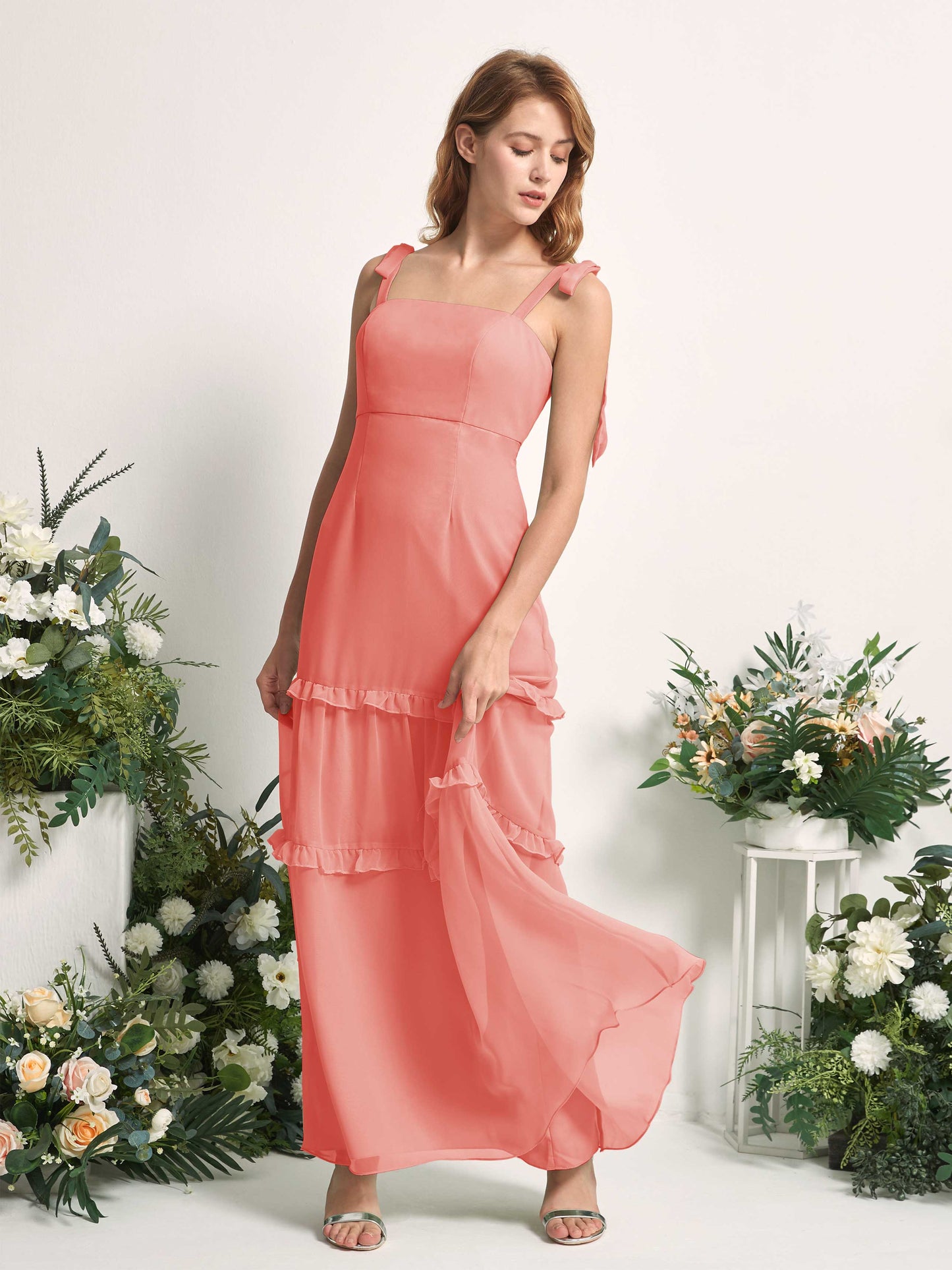 Kaiya Peach Pink Sleeveless Maxi Dress