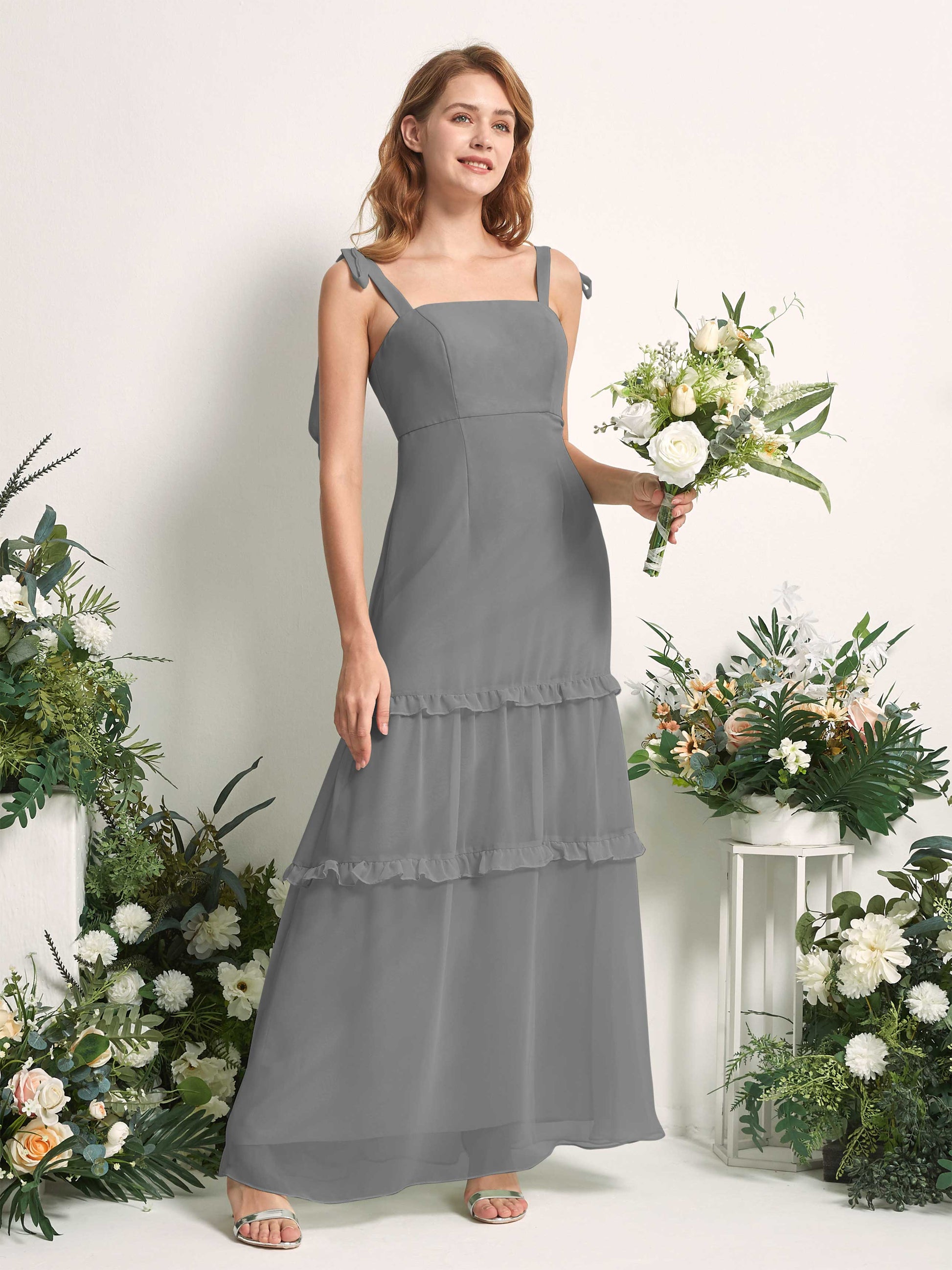 Kaiya Steel Gray Sleeveless Maxi Dress