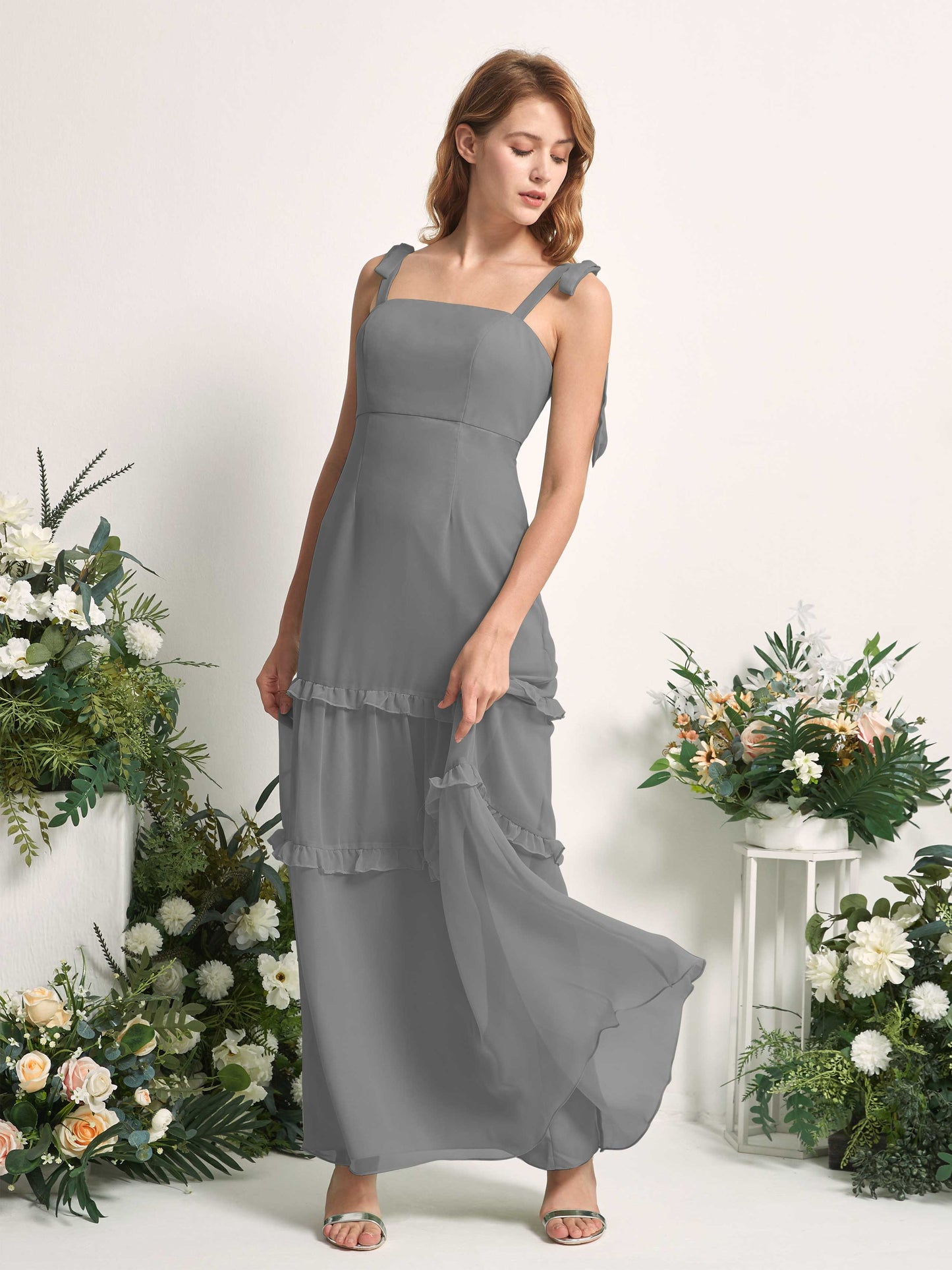 Kaiya Steel Gray Sleeveless Maxi Dress