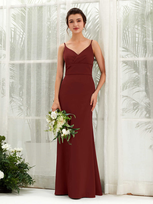 Kama Burgundy Satin Sleeveless Maxi Dress