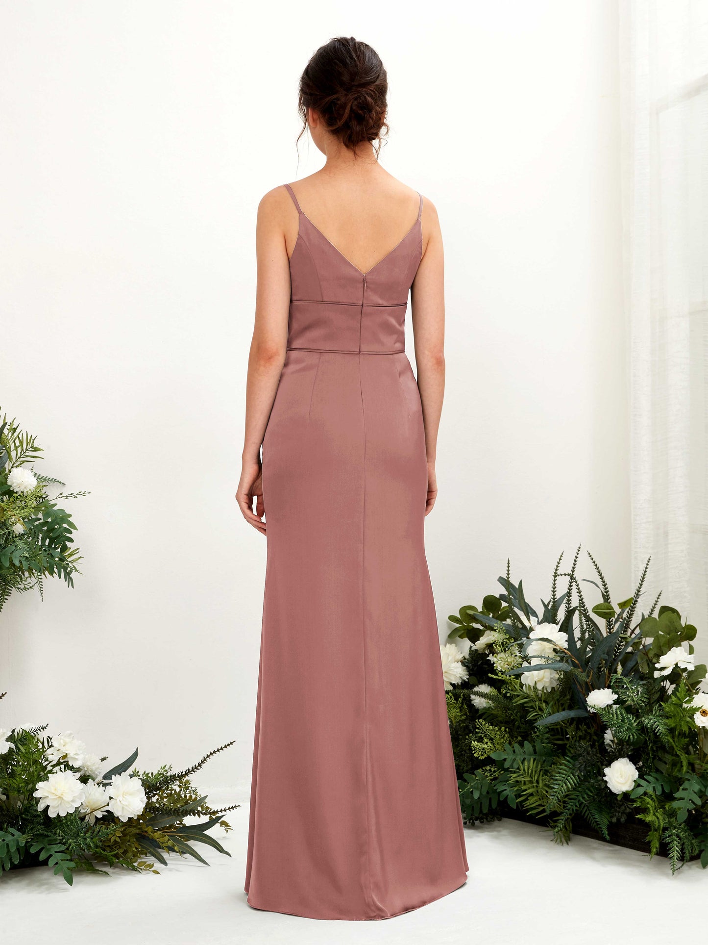 Kama Desert Rose Satin Sleeveless Maxi Dress