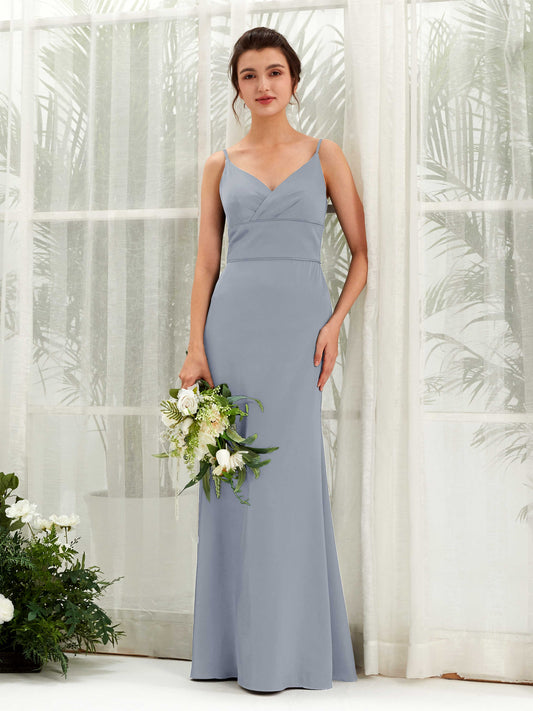 Kama Dusty Blue Satin Sleeveless Maxi Dress