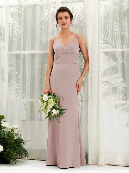 Kama Dusty Rose Satin Sleeveless Maxi Dress