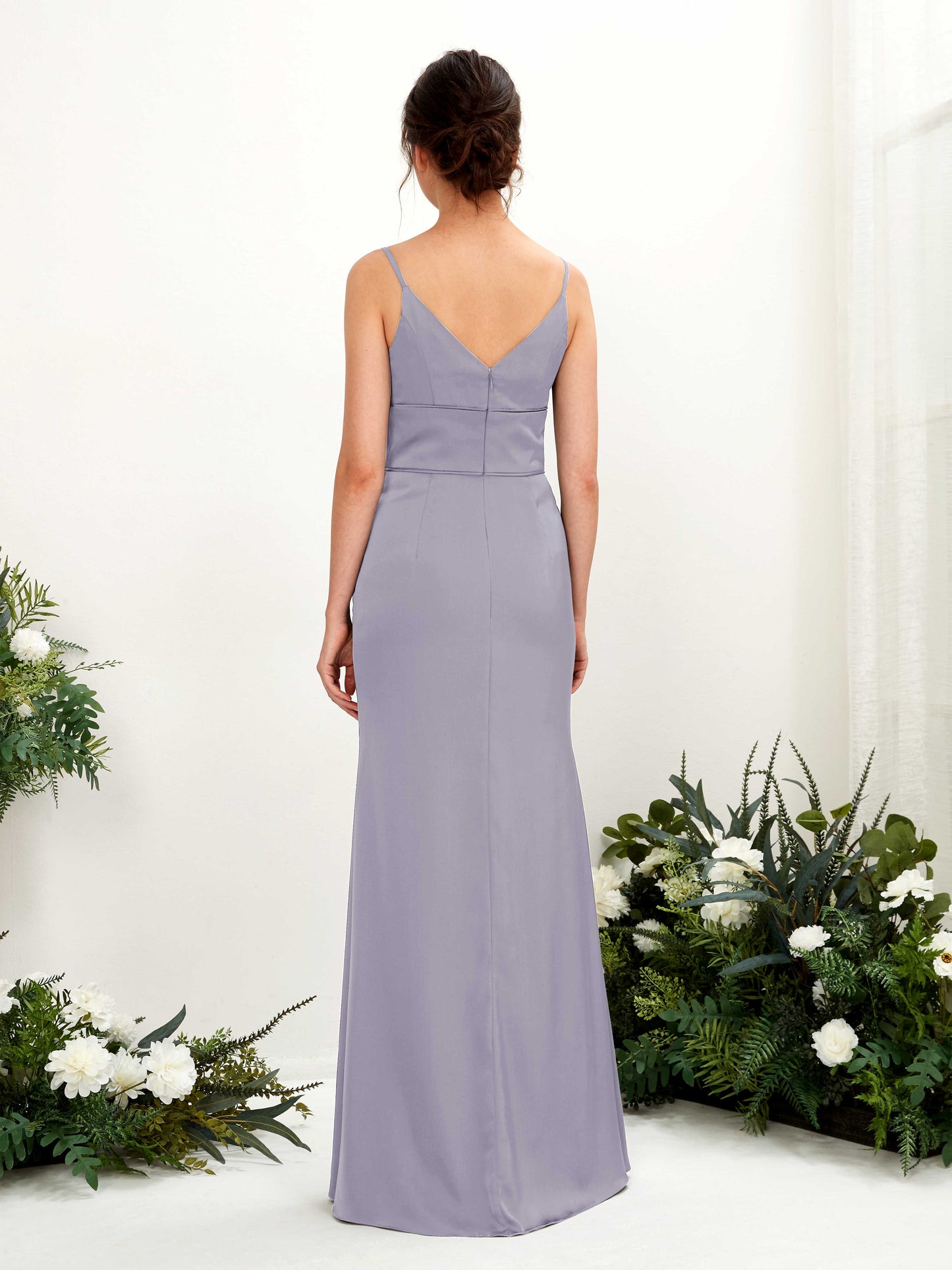 Kama Purple Haze Satin Sleeveless Maxi Dress