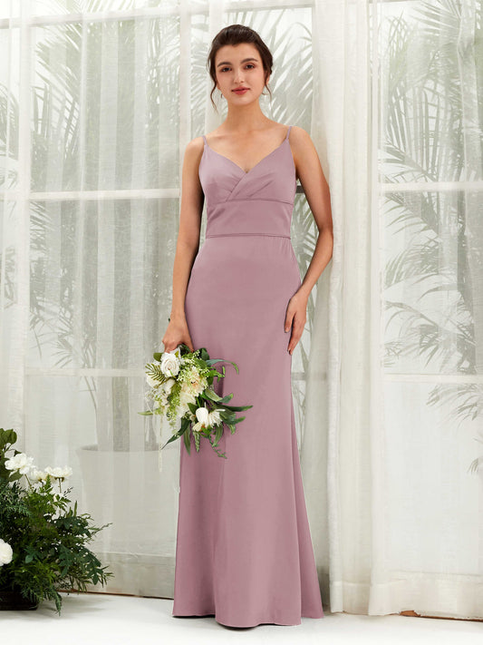 Kama Rose Quartz Satin Sleeveless Maxi Dress