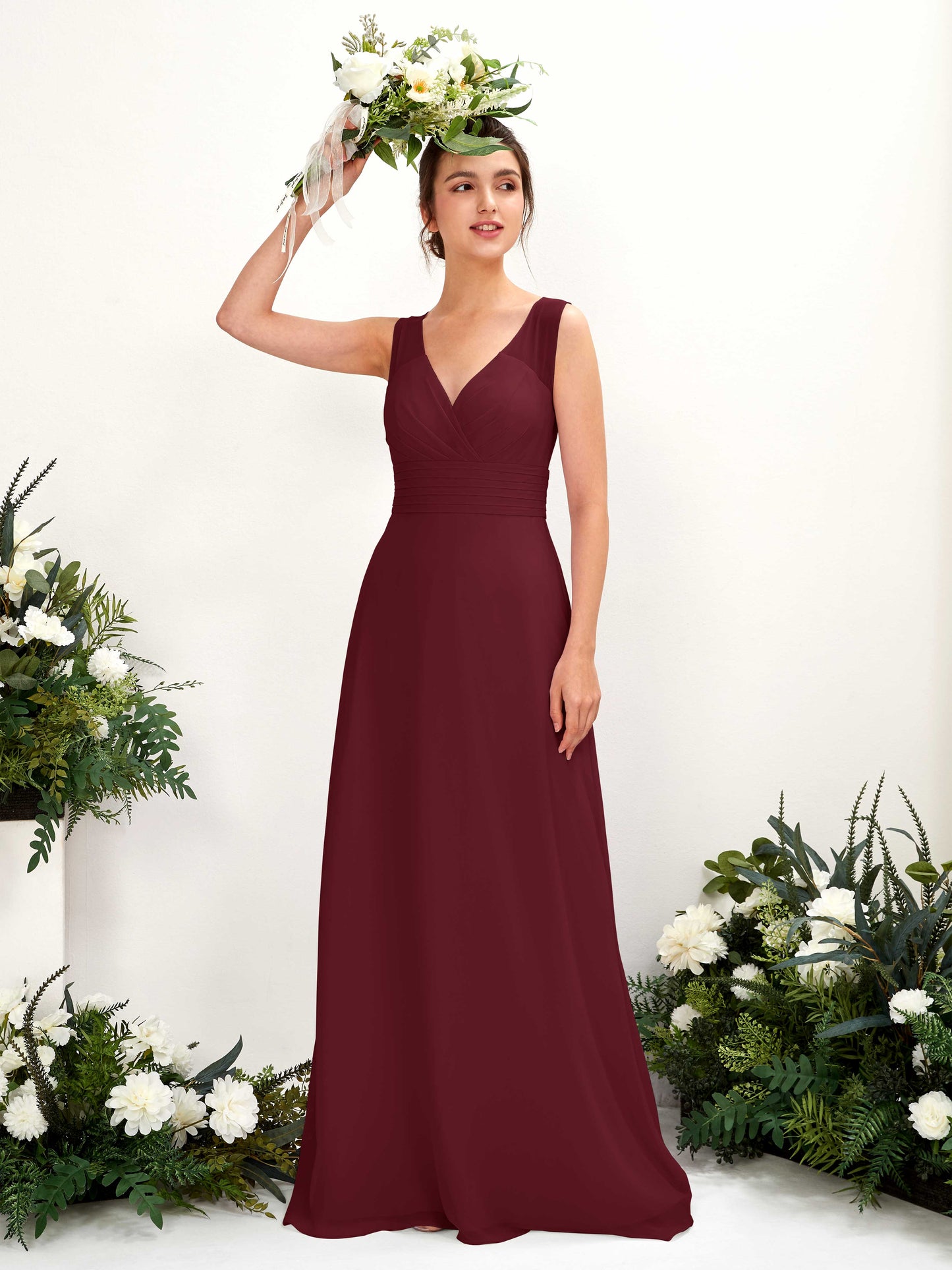 Karen Burgundy Sleeveless Maxi Dress