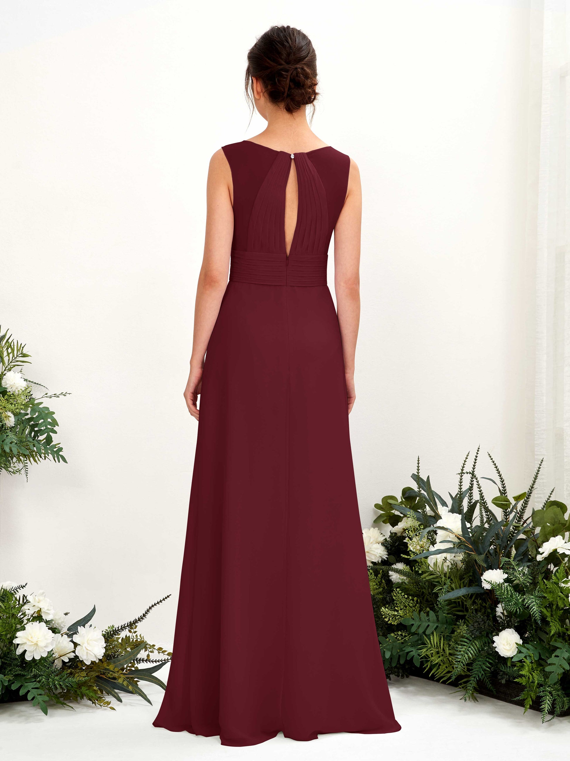 Karen Burgundy Sleeveless Maxi Dress