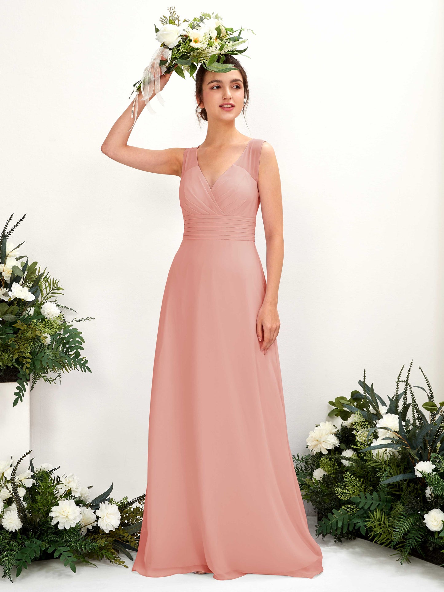 Karen Champagne Rose Sleeveless Maxi Dress