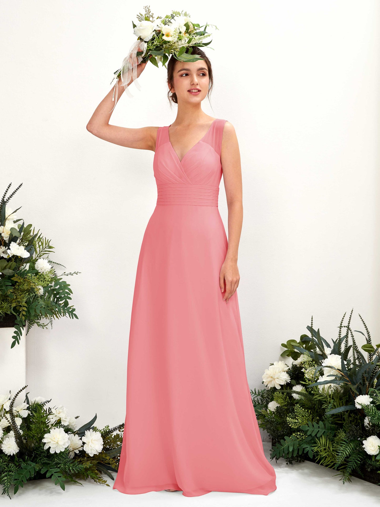 Karen Coral Pink Sleeveless Maxi Dress