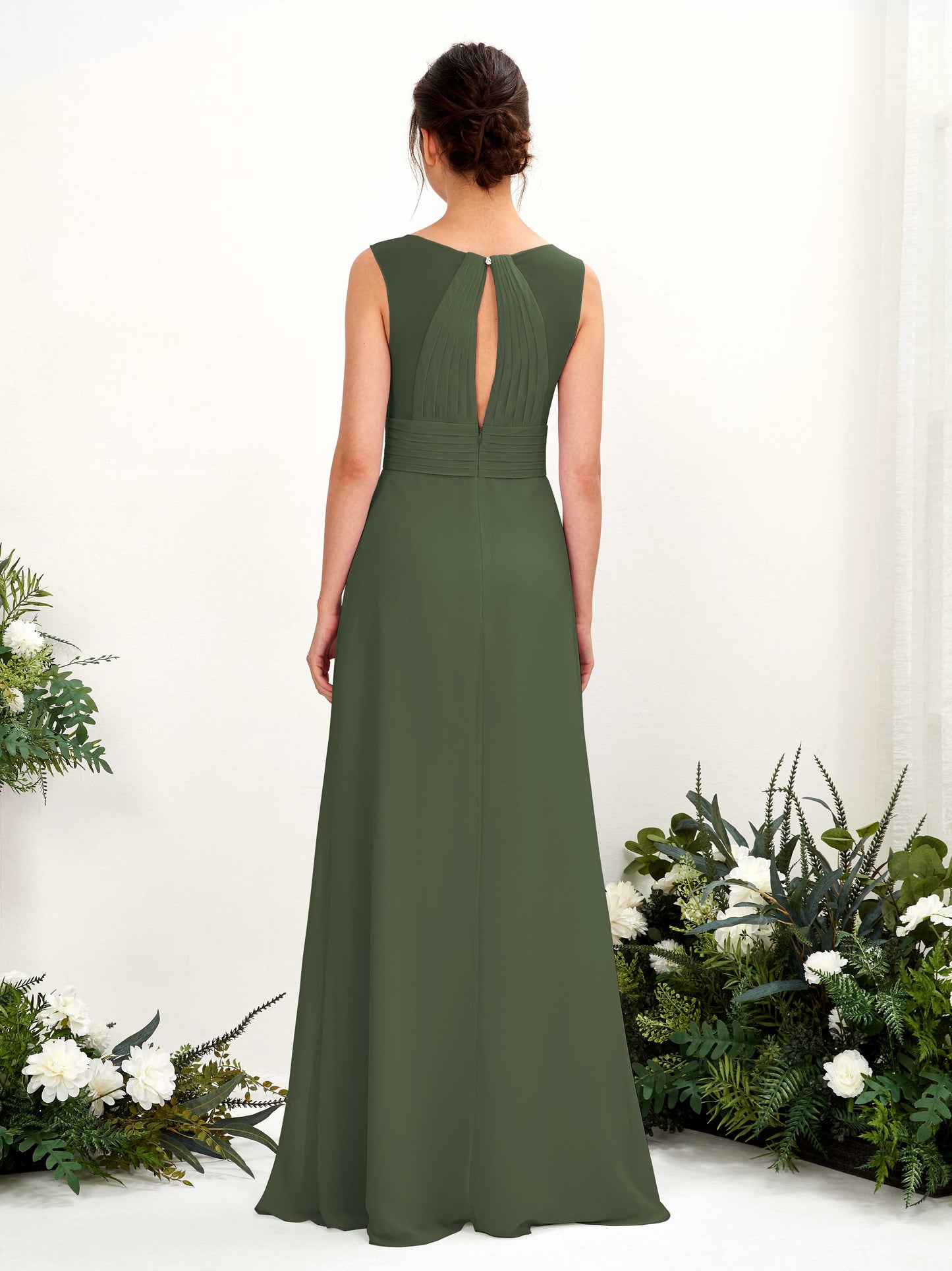 Karen Martini Olive Sleeveless Maxi Dress