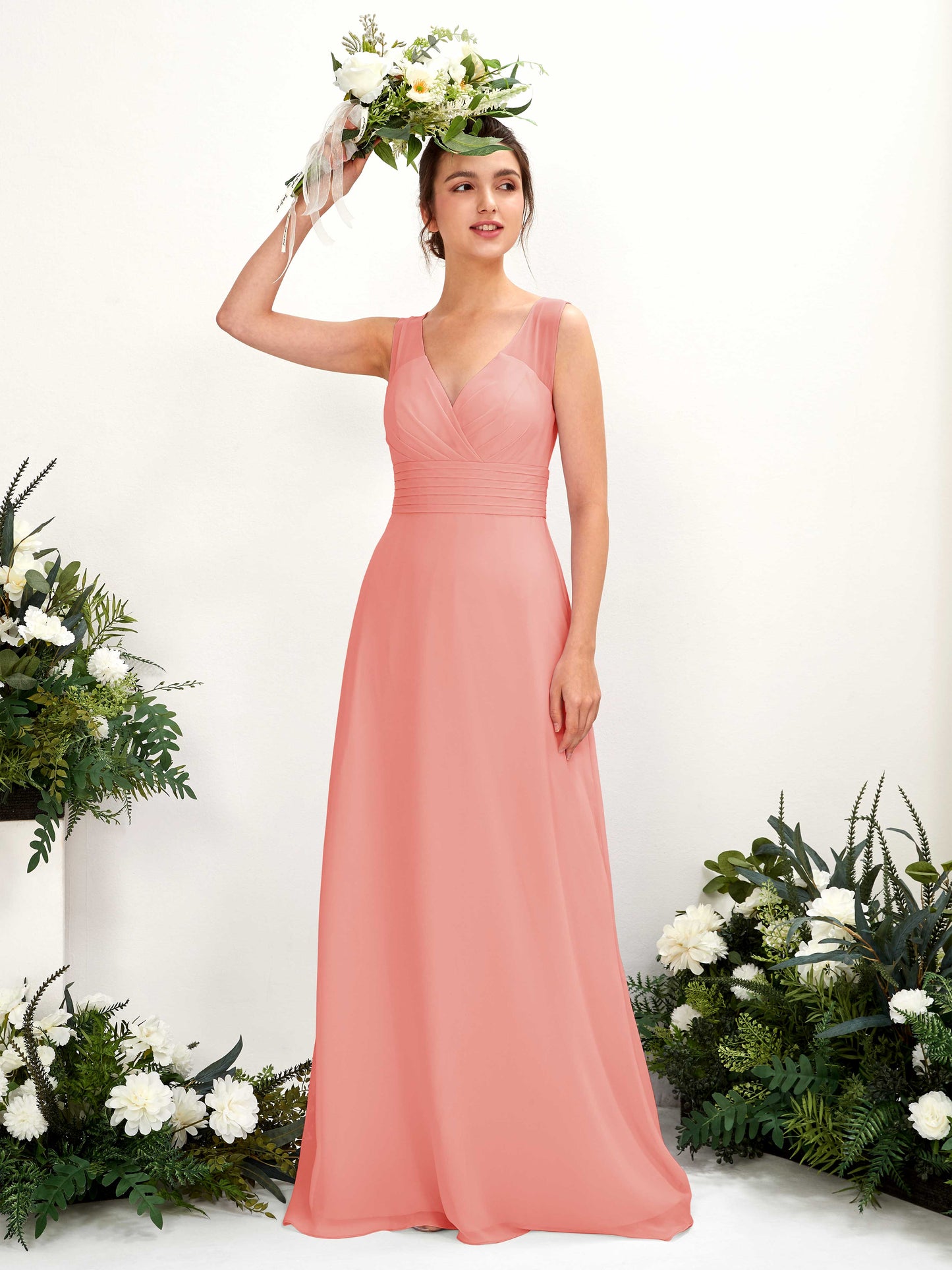 Karen Peach Pink Sleeveless Maxi Dress