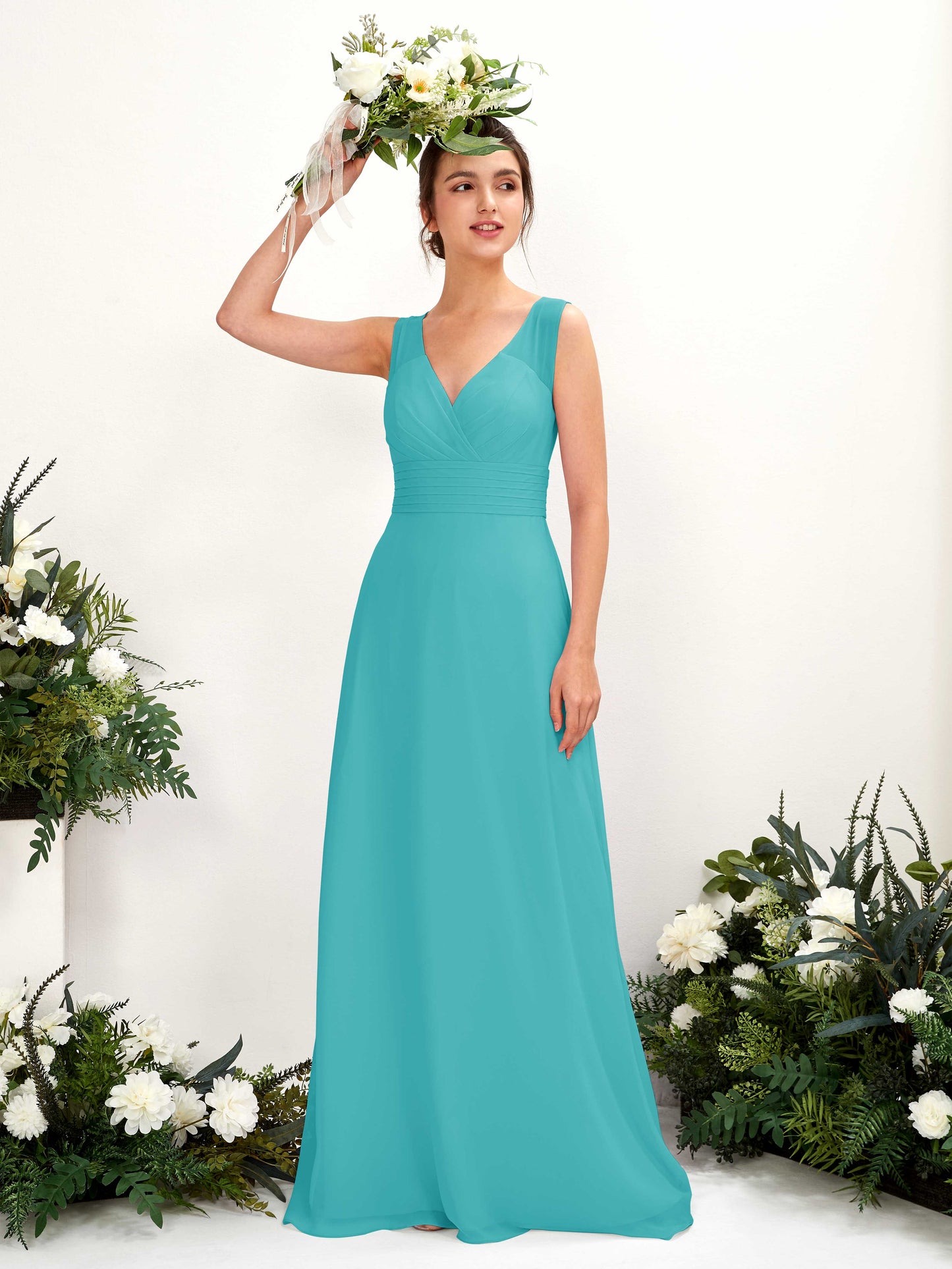 Karen Turquoise Sleeveless Maxi Dress