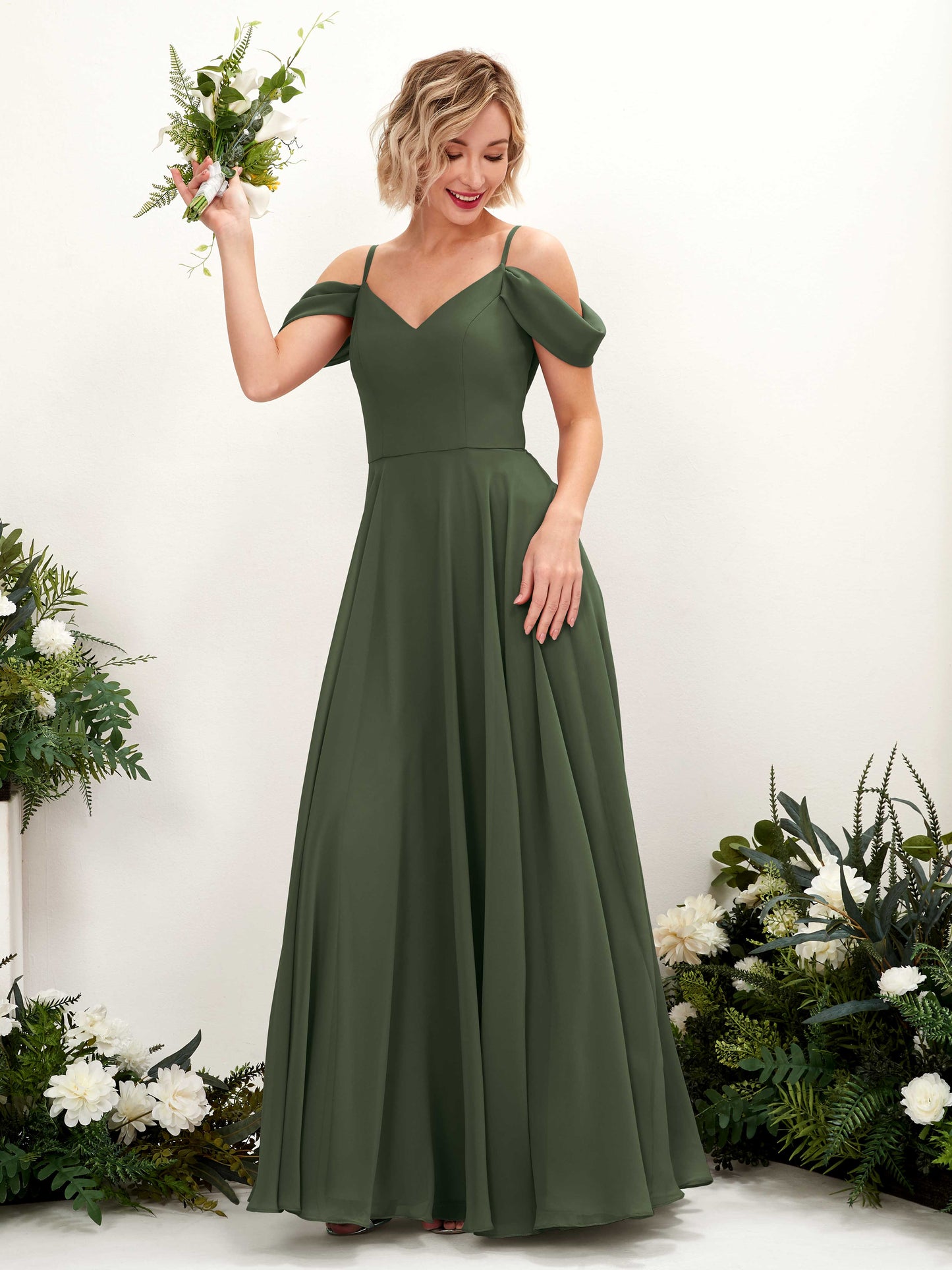 Kauku Martini Olive Sleeveless Maxi Dress