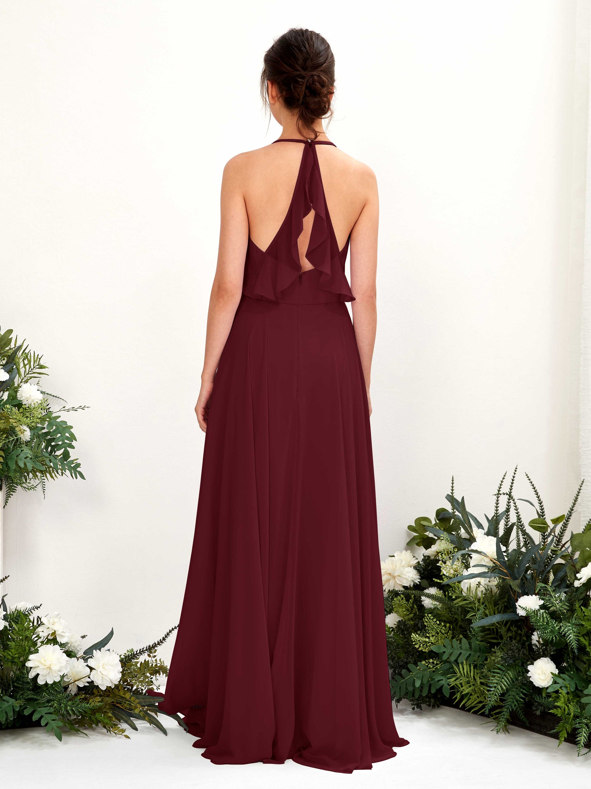 Launo Burgundy Sleeveless Maxi Dress