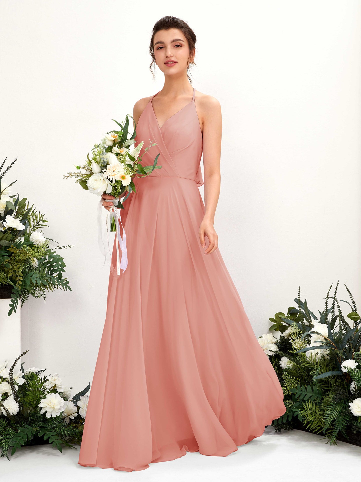 Launo Champagne Rose Sleeveless Maxi Dress