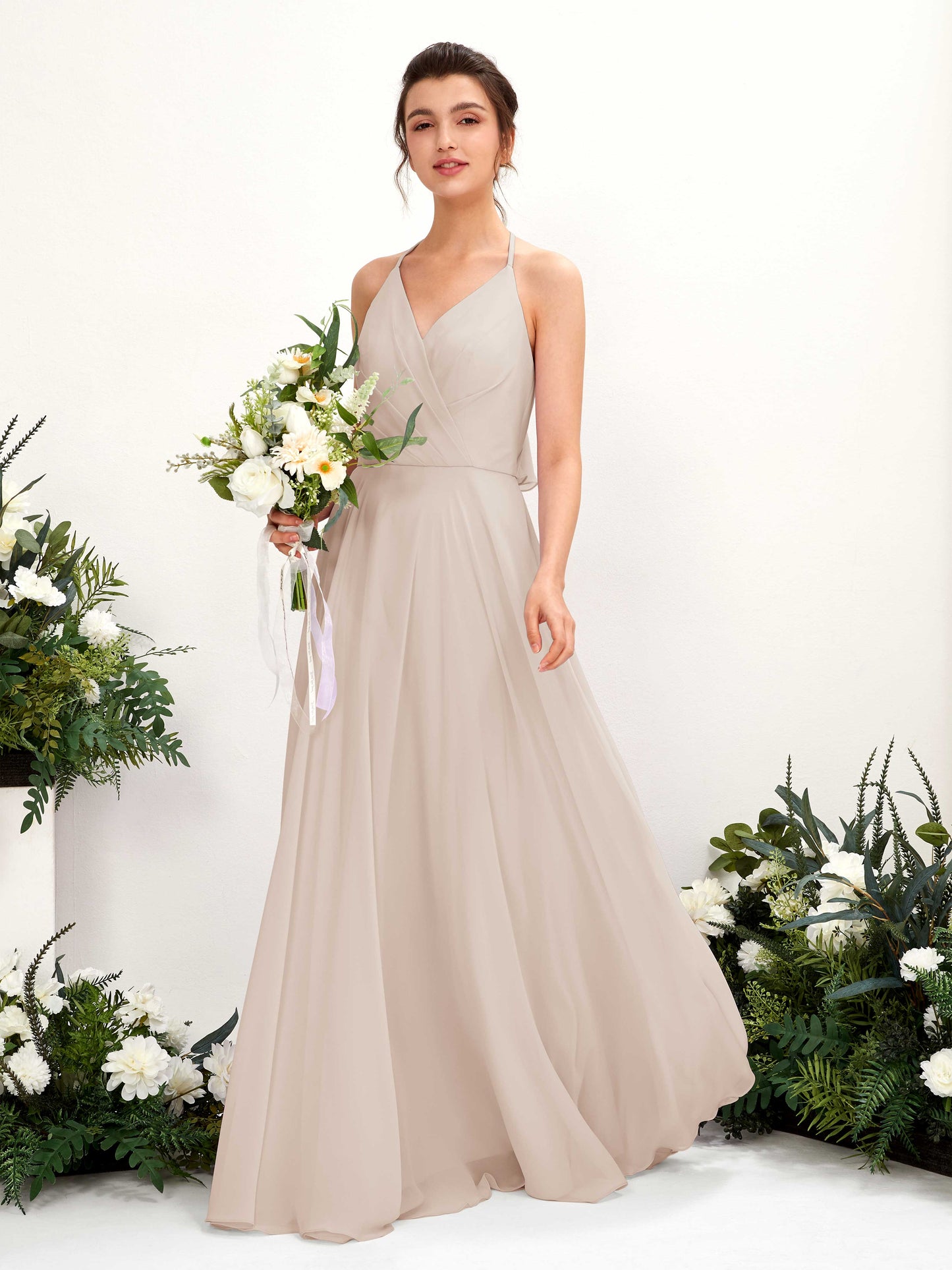 Launo Champagne Sleeveless Maxi Dress