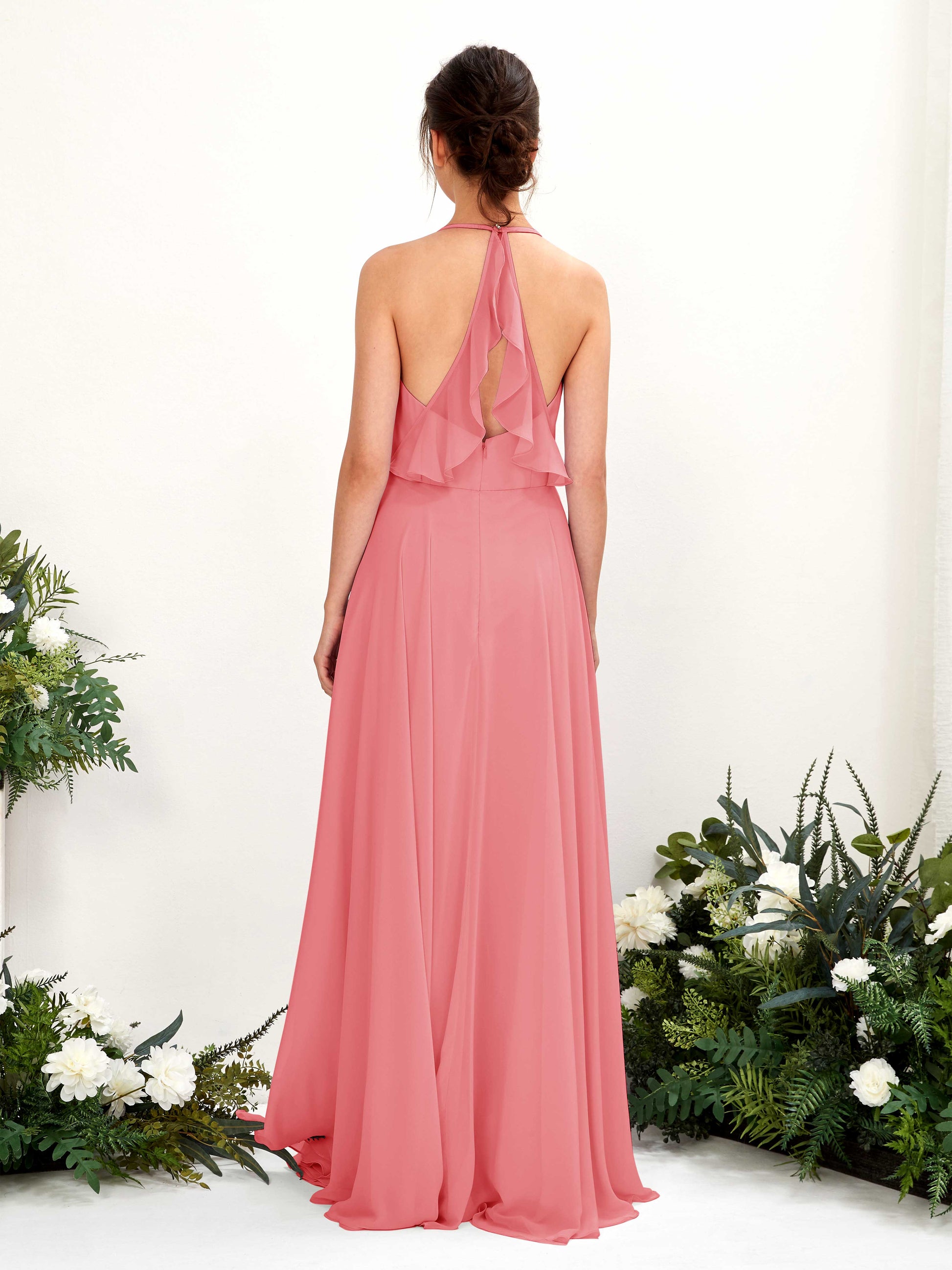 Launo Coral Pink Sleeveless Maxi Dress