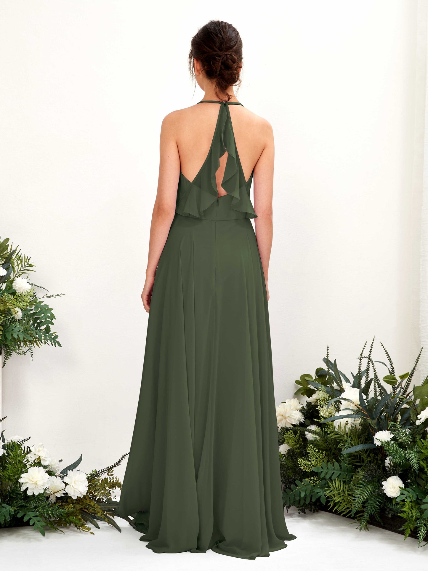 Launo Martini Olive Sleeveless Maxi Dress