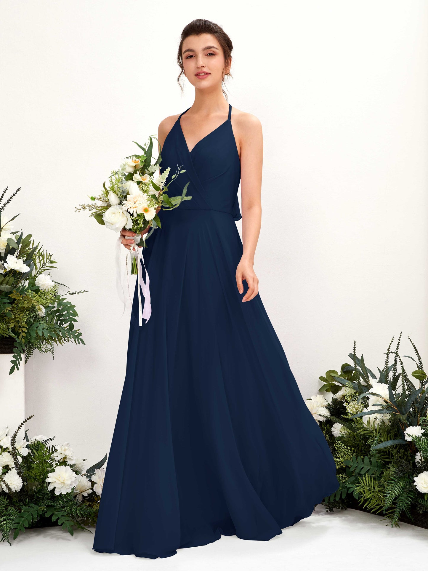 Launo Navy Sleeveless Maxi Dress