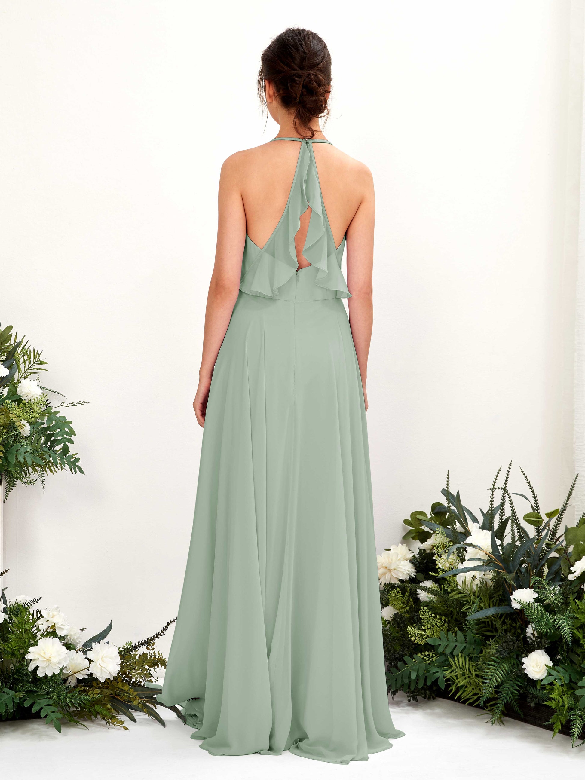 Launo Sage Green Sleeveless Maxi Dress