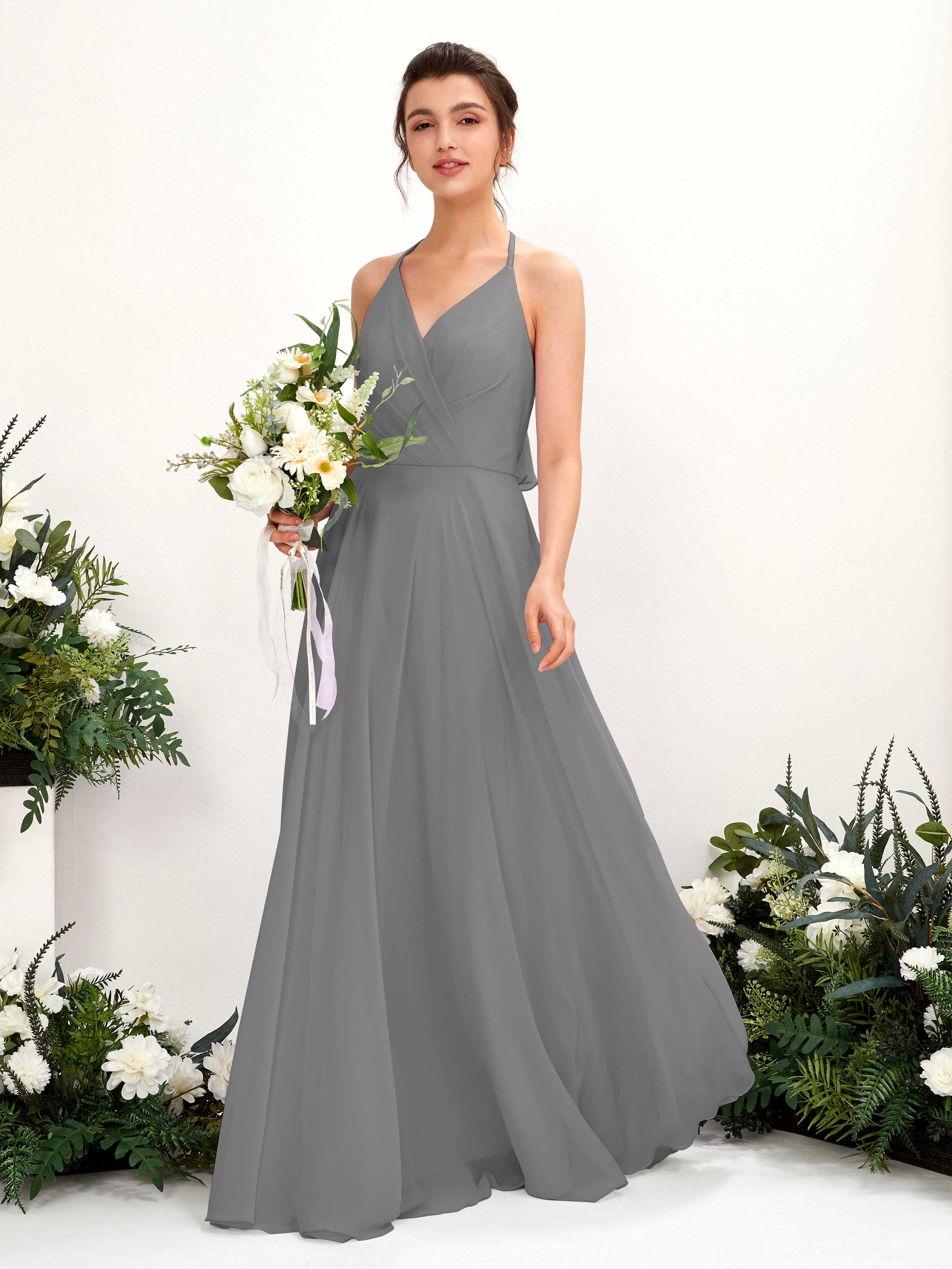 Launo Steel Gray Sleeveless Maxi Dress