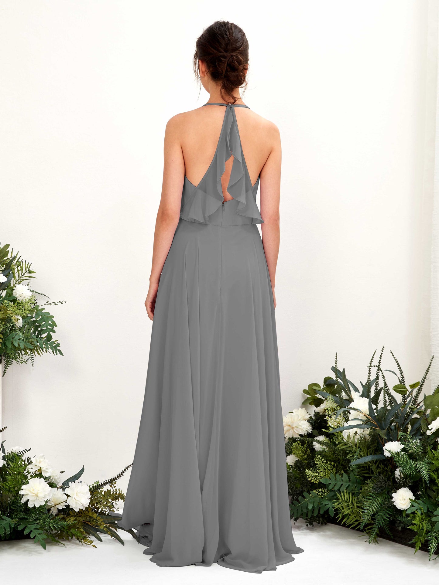 Launo Steel Gray Sleeveless Maxi Dress