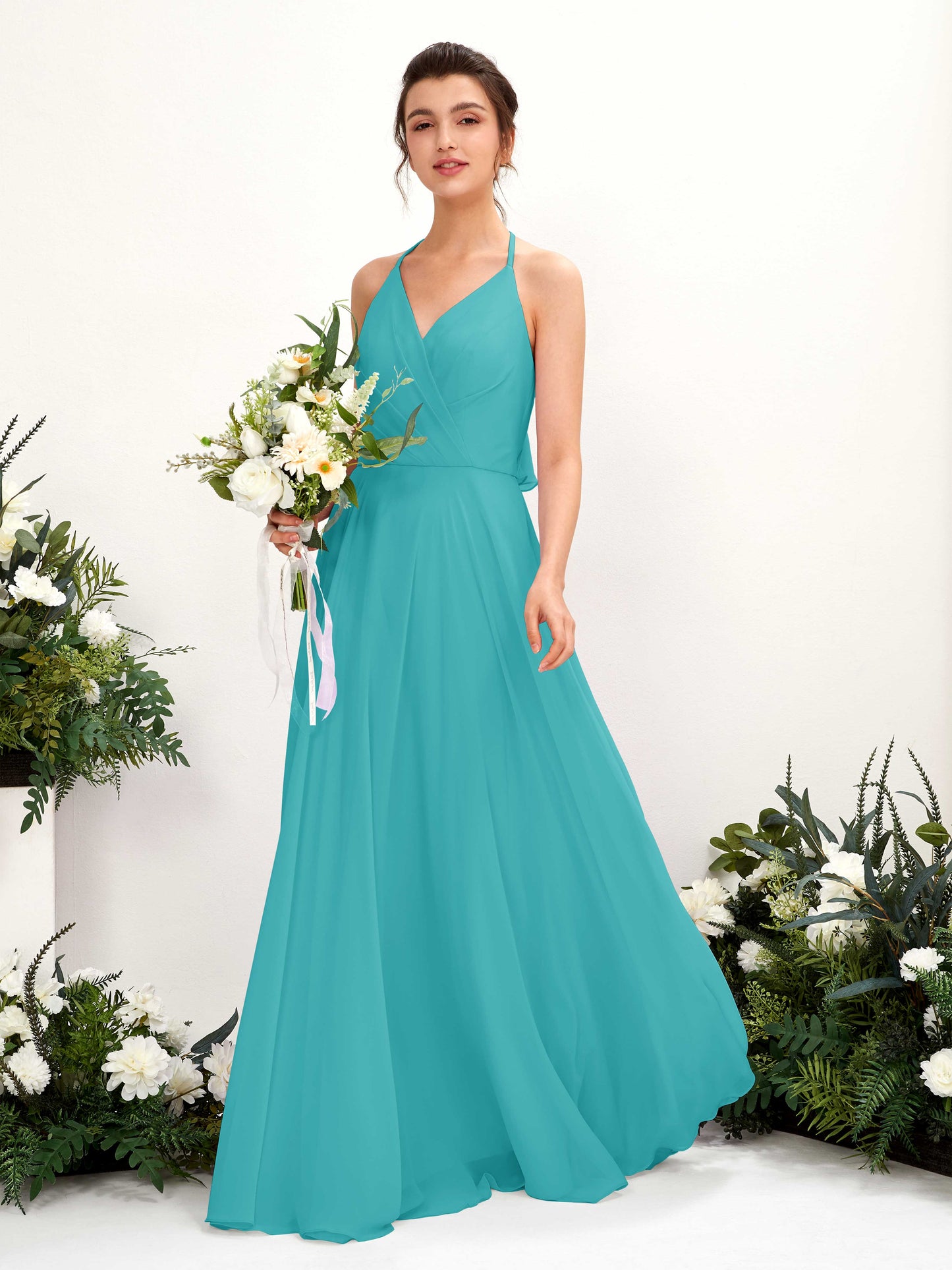 Launo Turquoise Sleeveless Maxi Dress