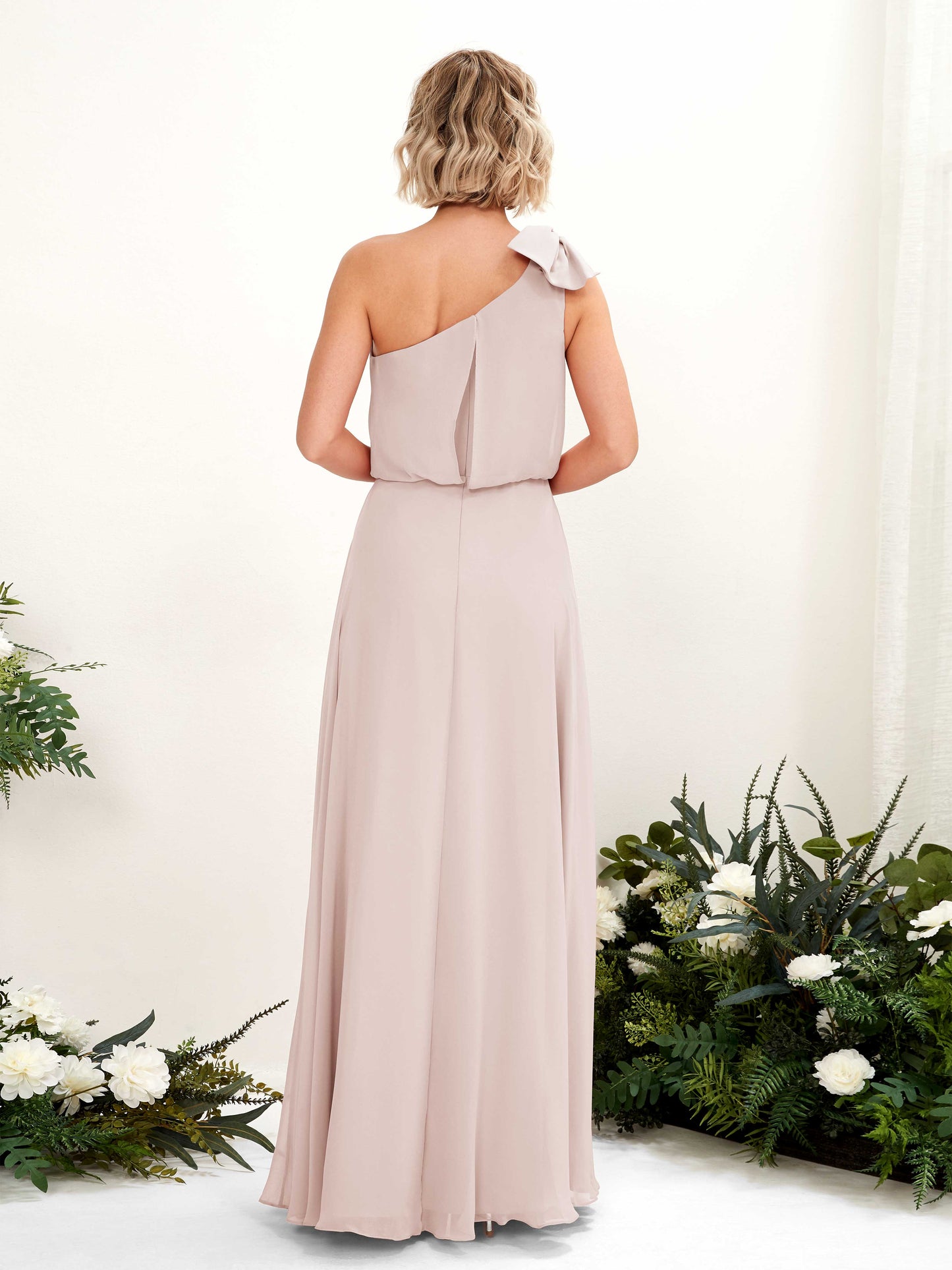 Laurel Biscotti One Shoulder Maxi Dress