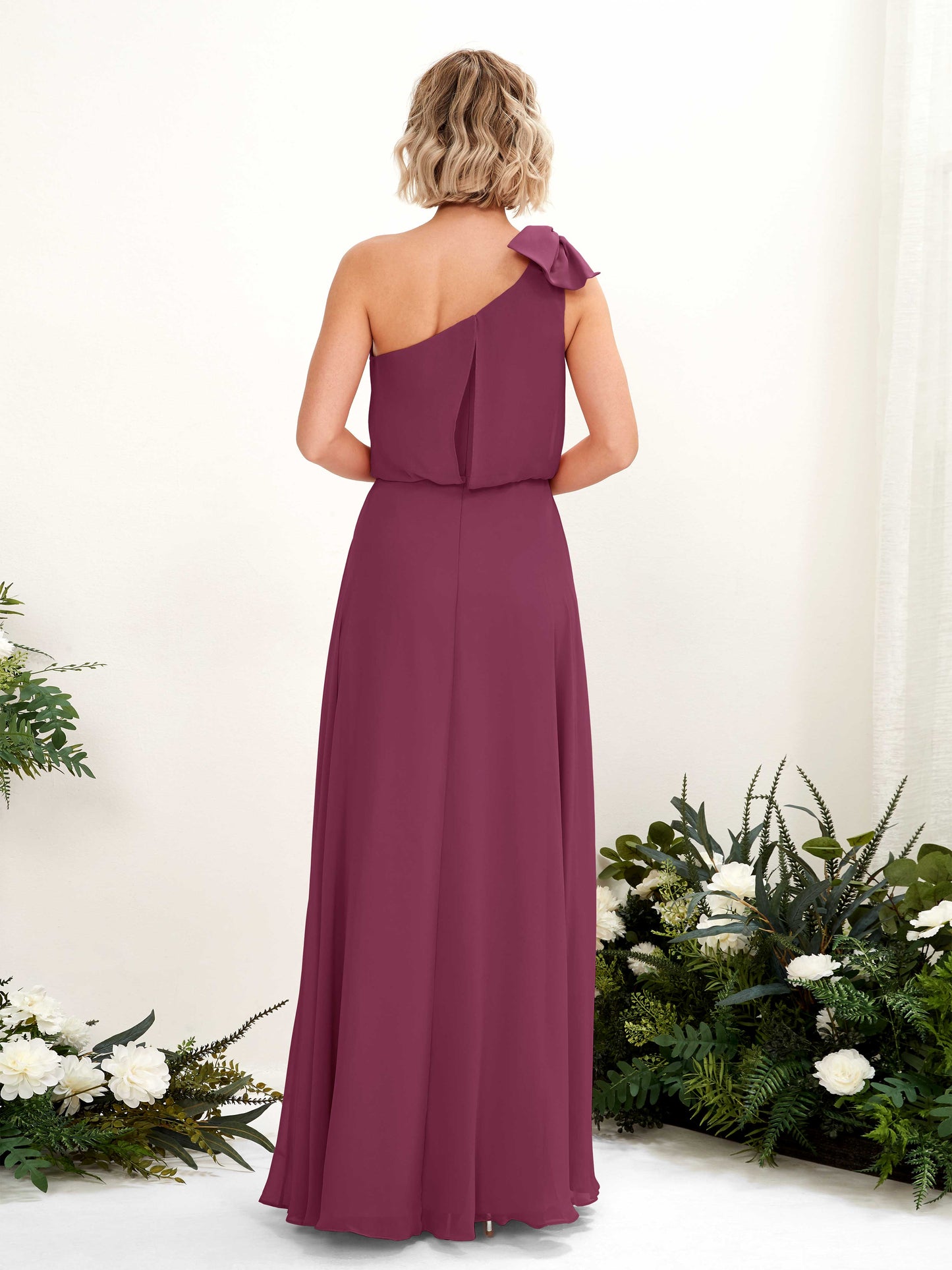 Laurel Chianti One Shoulder Maxi Dress