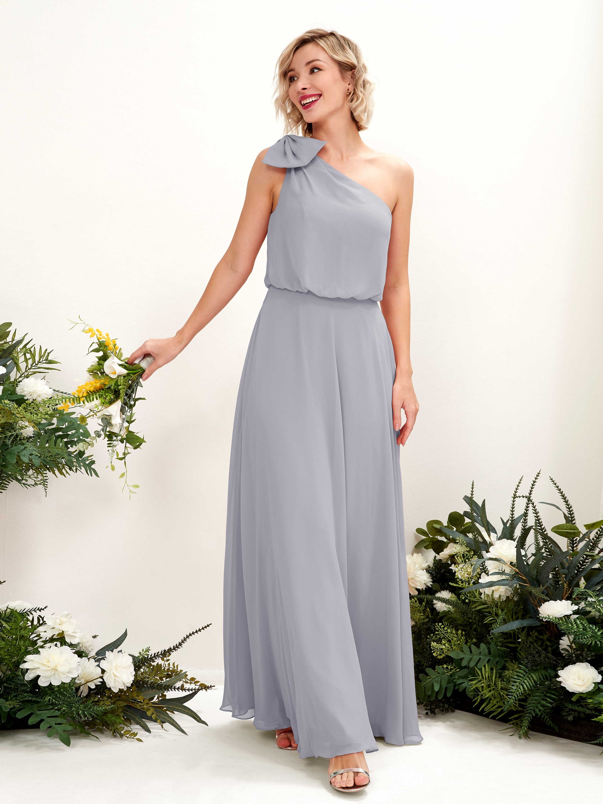 Laurel Dusty Lavender One Shoulder Maxi Dress