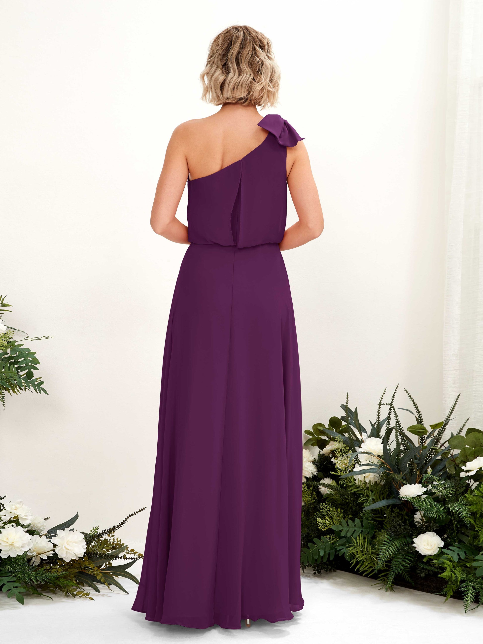 Laurel Grape One Shoulder Maxi Dress