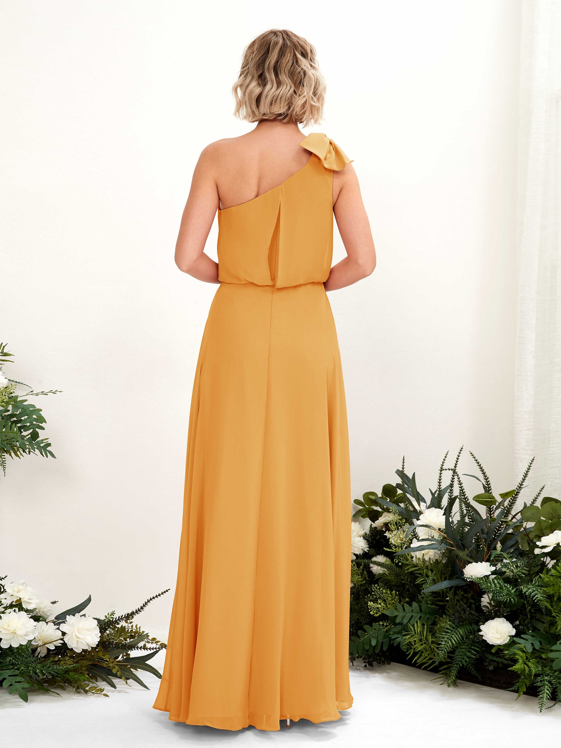 Laurel Mango One Shoulder Maxi Dress