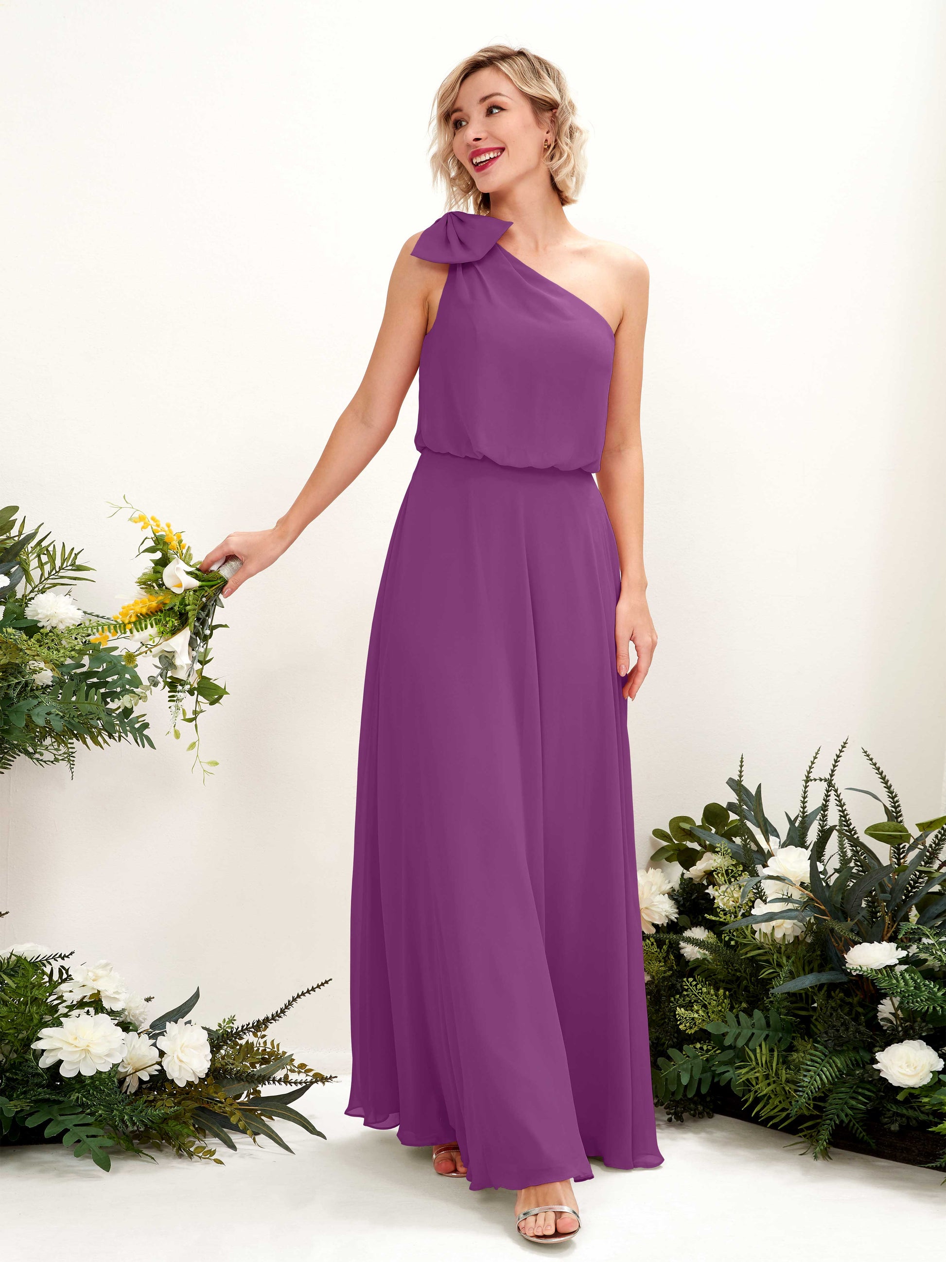 Laurel Purple One Shoulder Maxi Dress