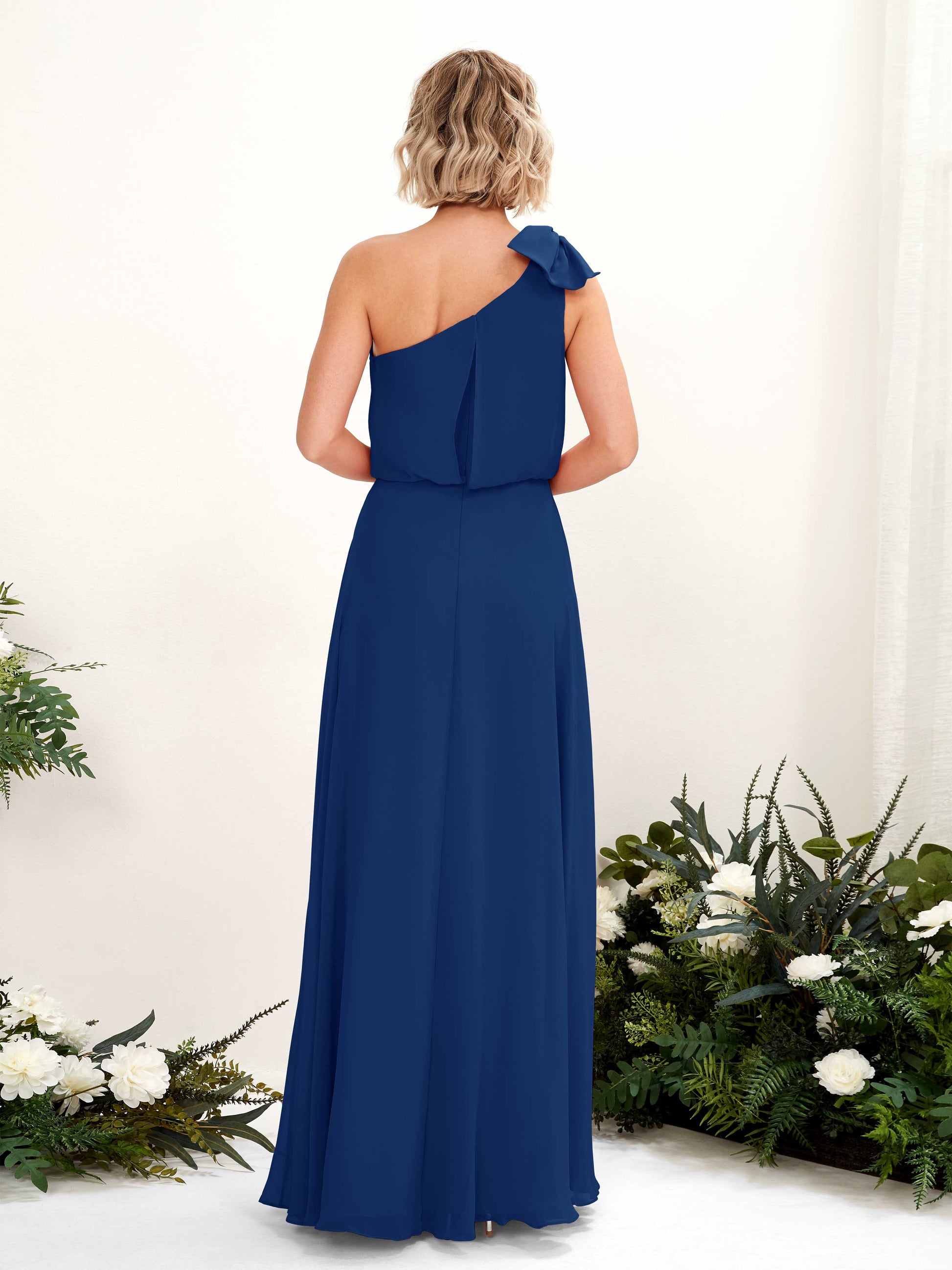 Laurel Royal Blue One Shoulder Maxi Dress